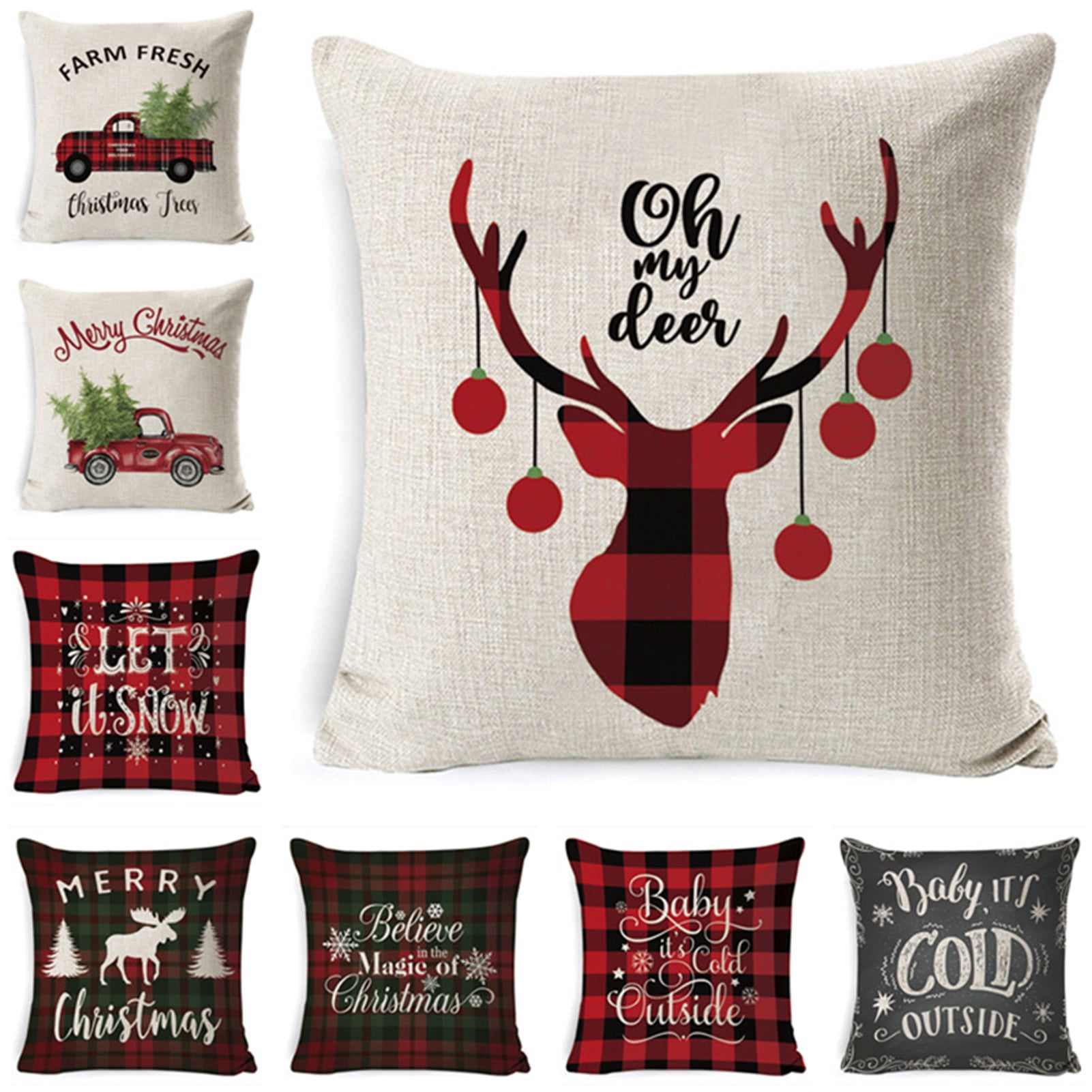 Travelwant Christmas Decoration Pillow Covers 18x18 Farmhouse Christmas