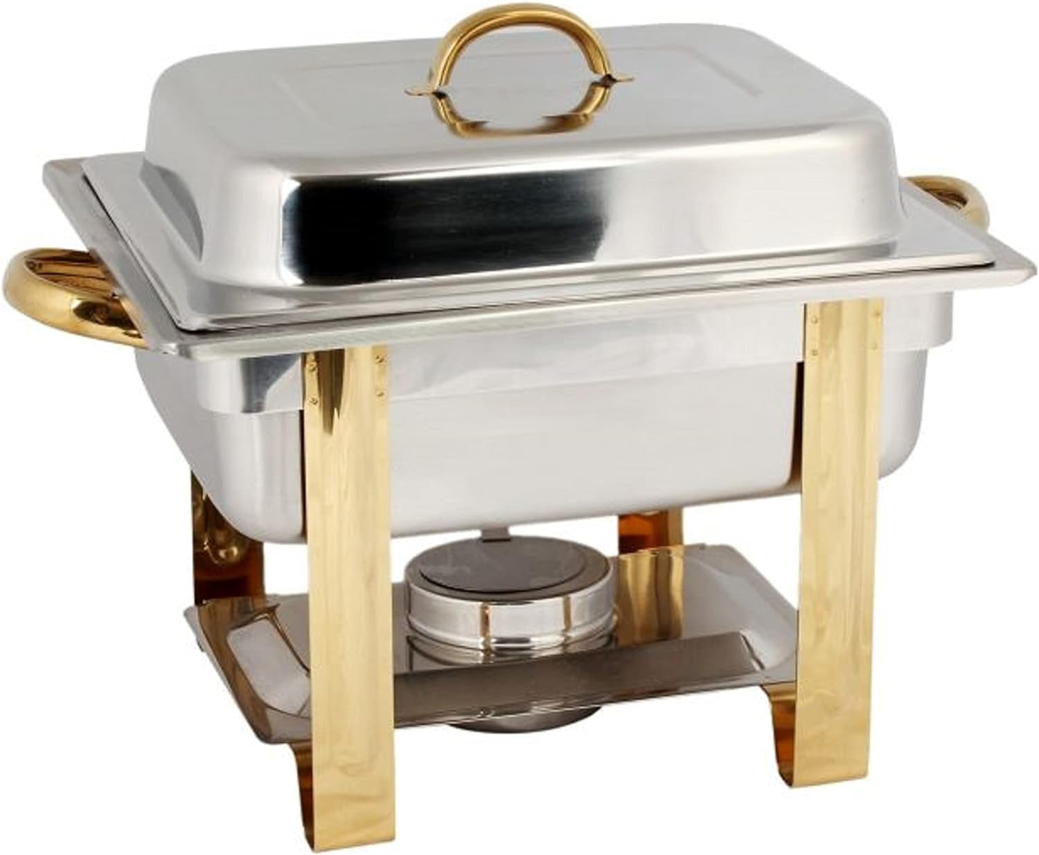 Truecraftware Qt Half Size Stainless Steel Gold Accented Chafing