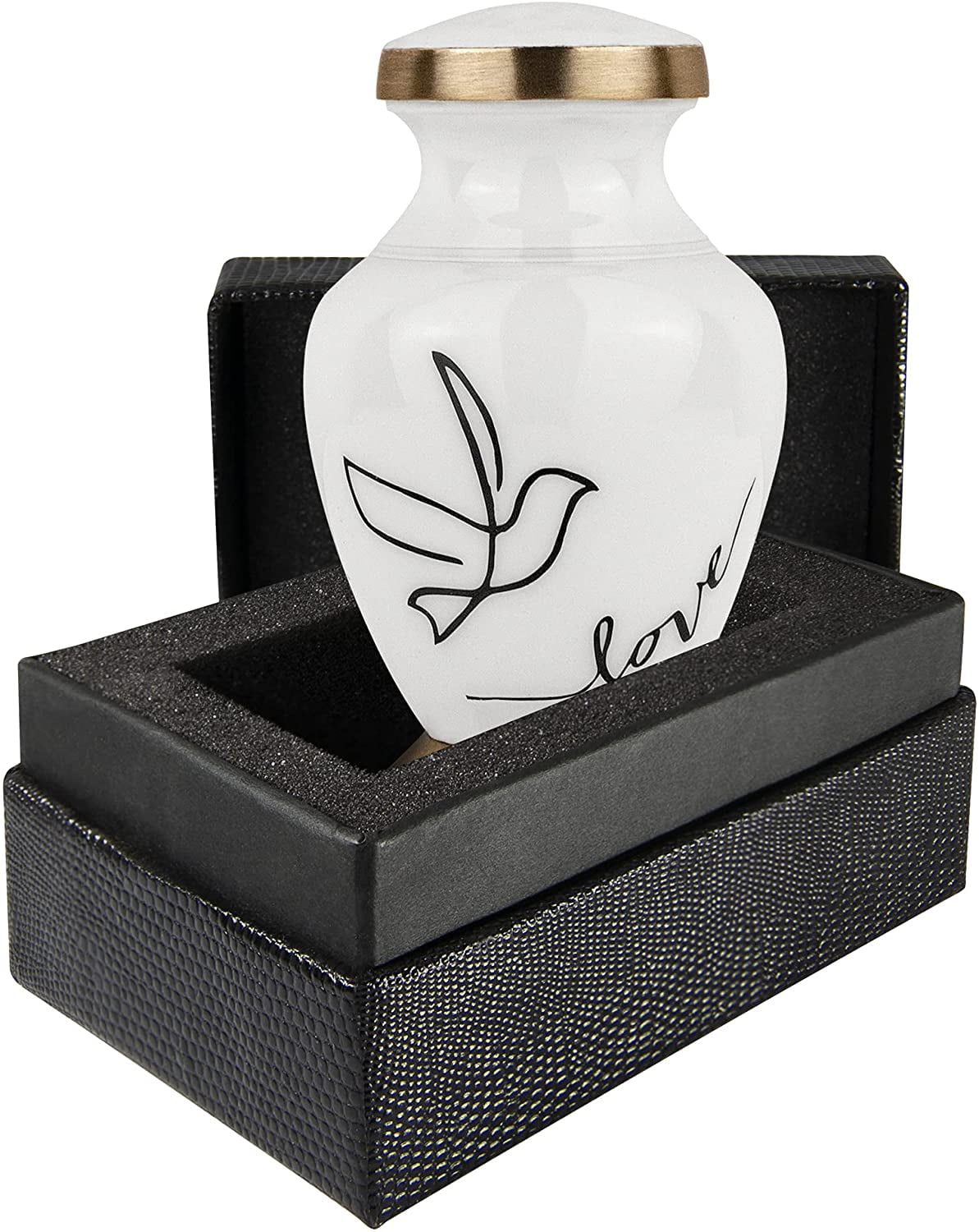 Trupoint Memorials Modern Love White Small Keepsake Urn For Human Ashes