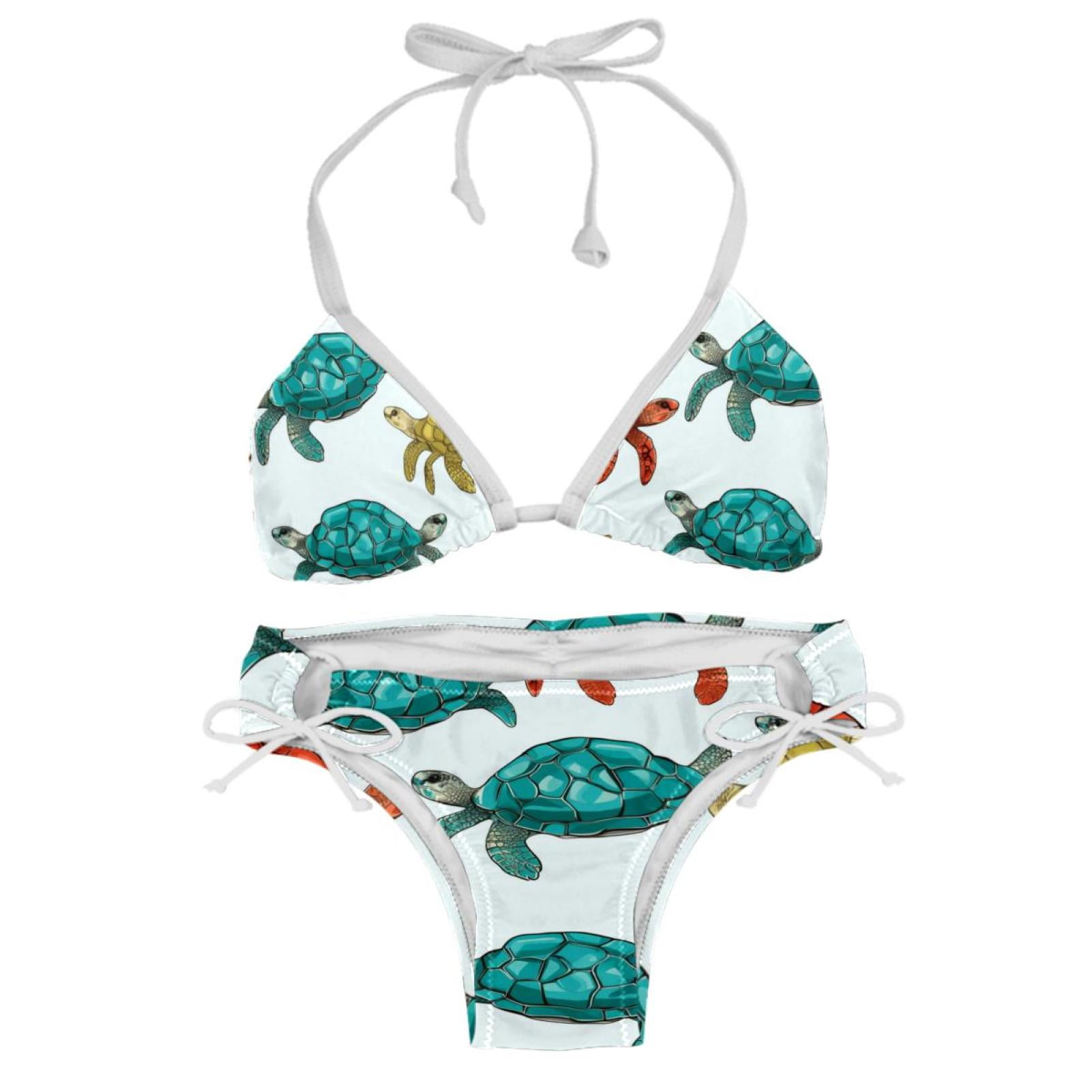 Turtle Seamless Stylish Bikini Set With Detachable Sponge Adjustable