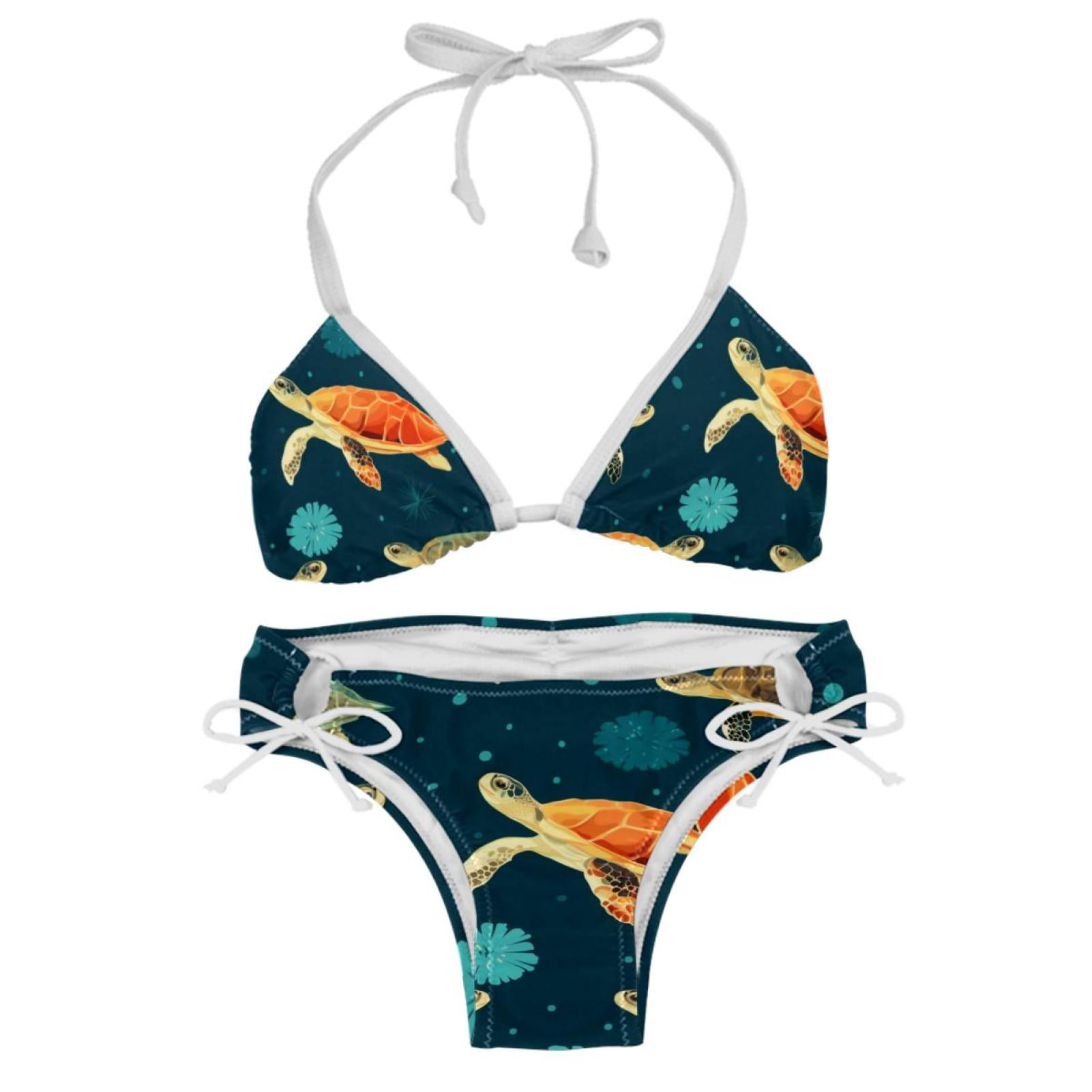 Turtle Seamless Stylish Bikini Set With Detachable Sponge Adjustable