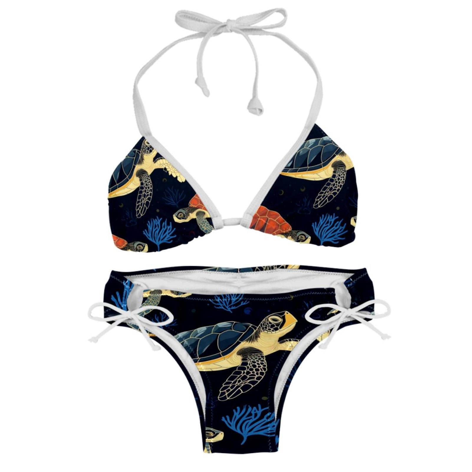 Turtle Seamless Swimming Suit Bikini Set Bikinis Detachable Sponge