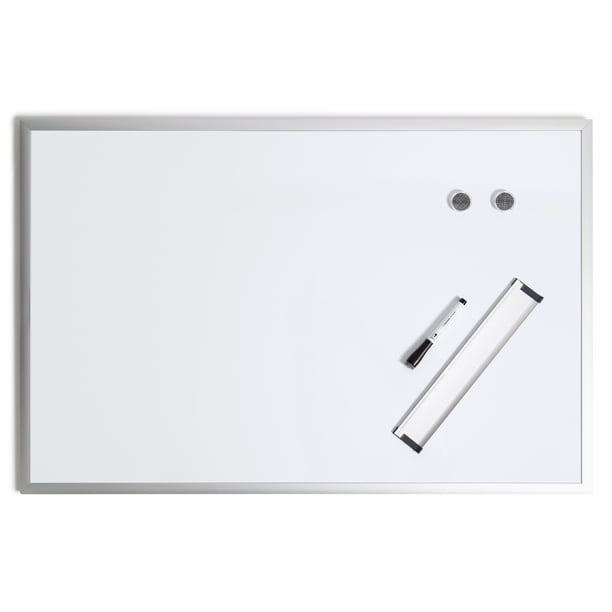 U Brands 23 x 35 in. Dry Erase Whiteboard, Aluminum Frame, Silver - office essentials for startups