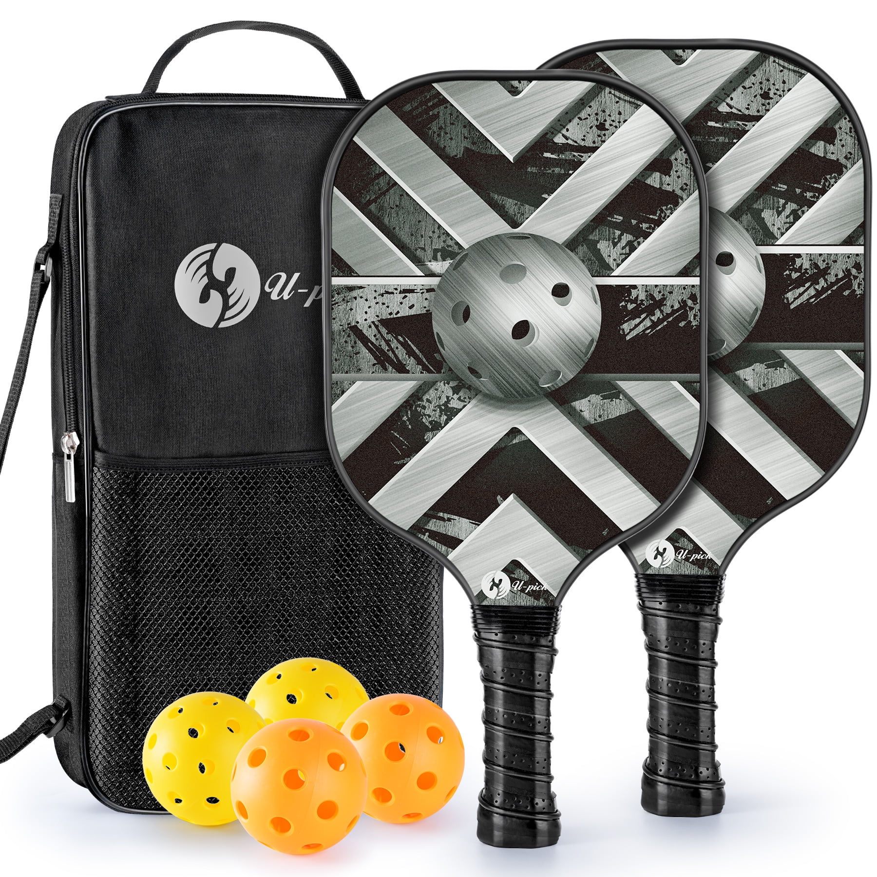 U Pick Pickleball Paddles Set Of 2 Fiberglass Pickleball Set With