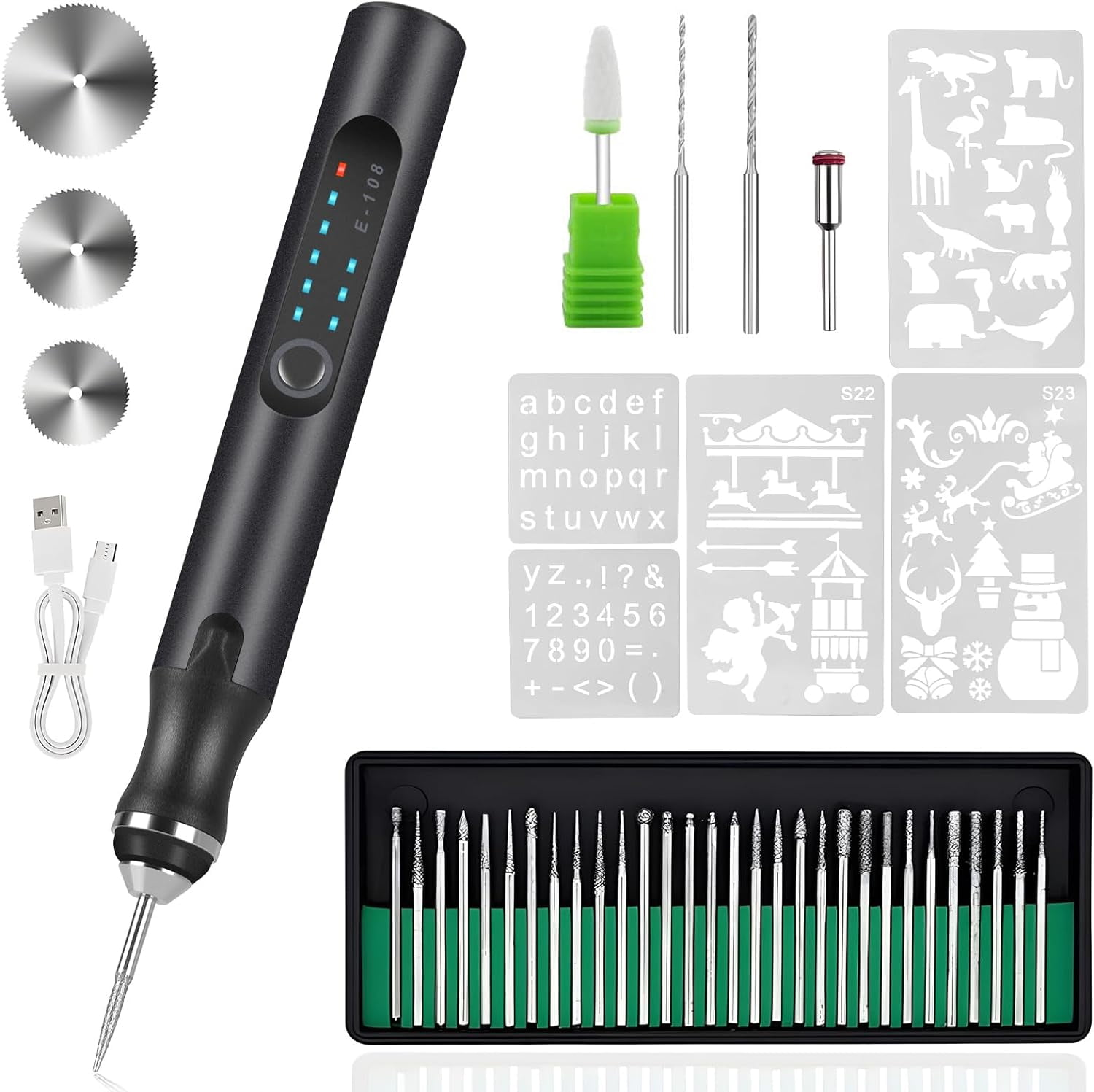 Usb Rechargable Engraving Pen With Bits Mini Electric Engraver