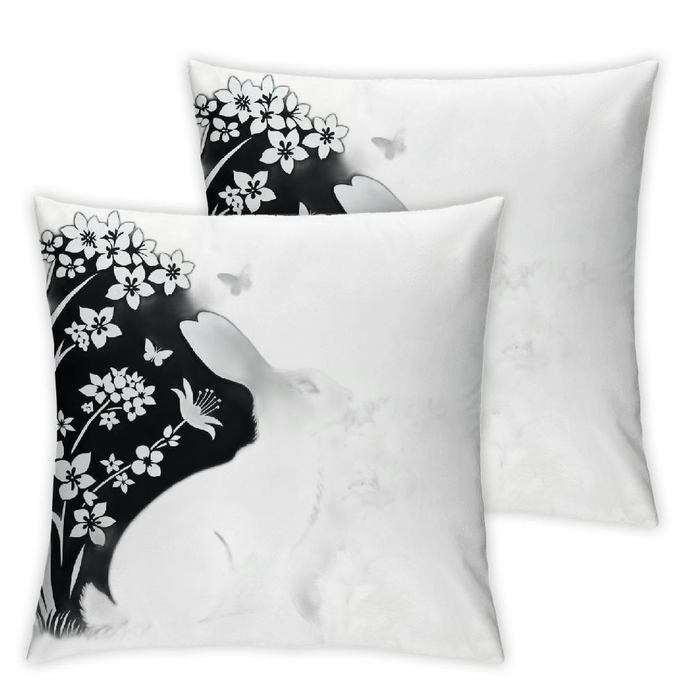 Ullo Ord Pillow Coversblack Floral Butterfly Throw Pillowcase Happy