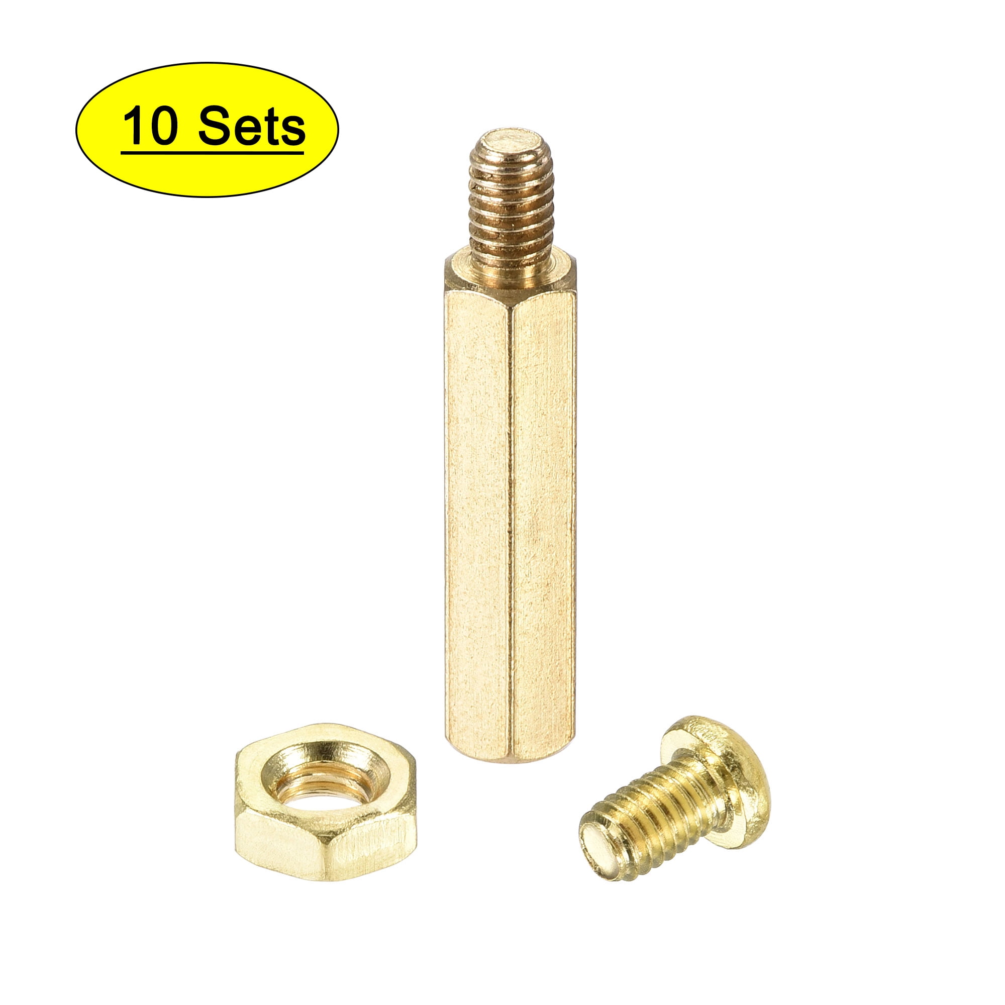 Uxcell Brass M Mm Mm Male Female Hex Standoff Screw Nut Kit Sets