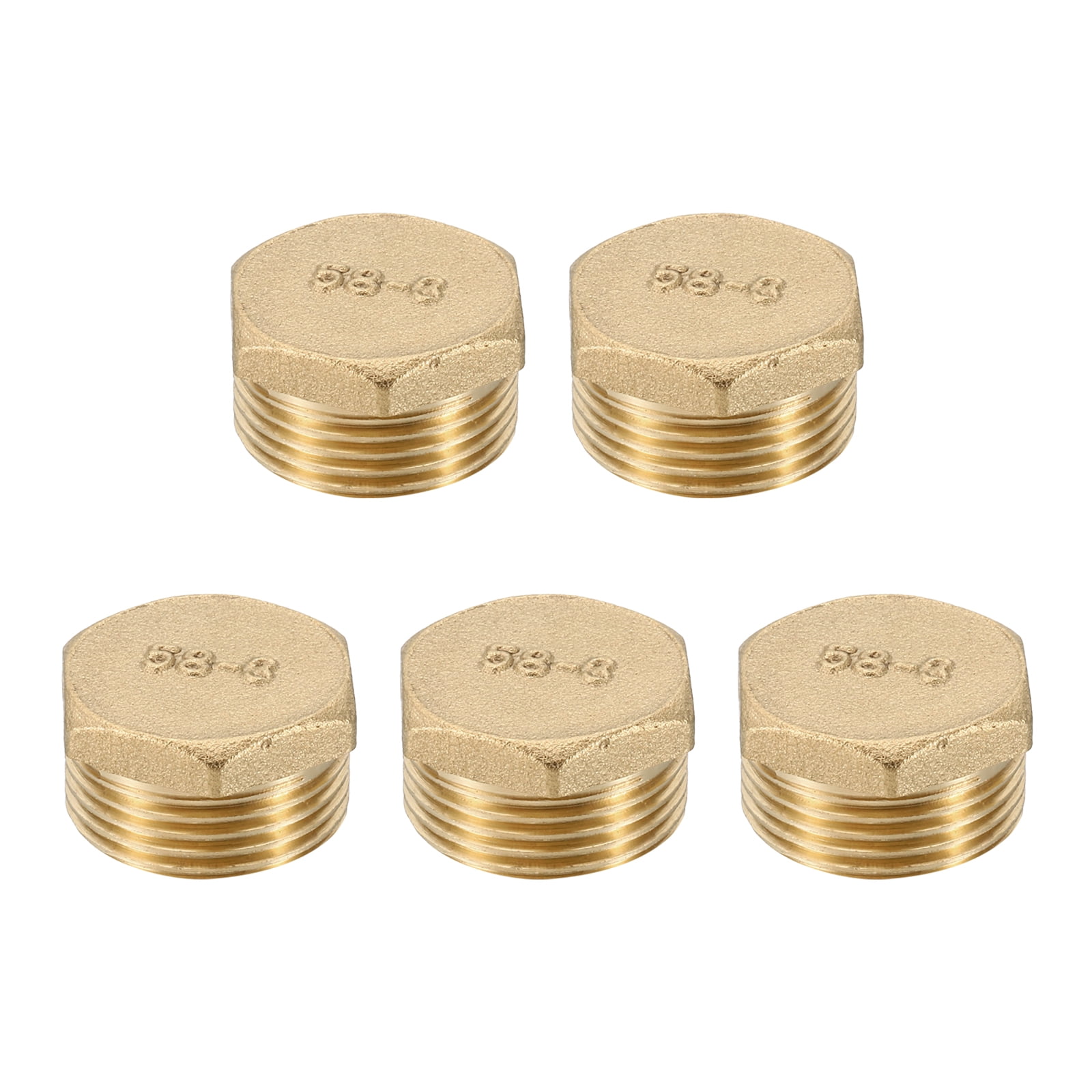 Uxcell G3 4 Male Thread Brass Hex Pipe Plug 5 Pcs External Hex Cap