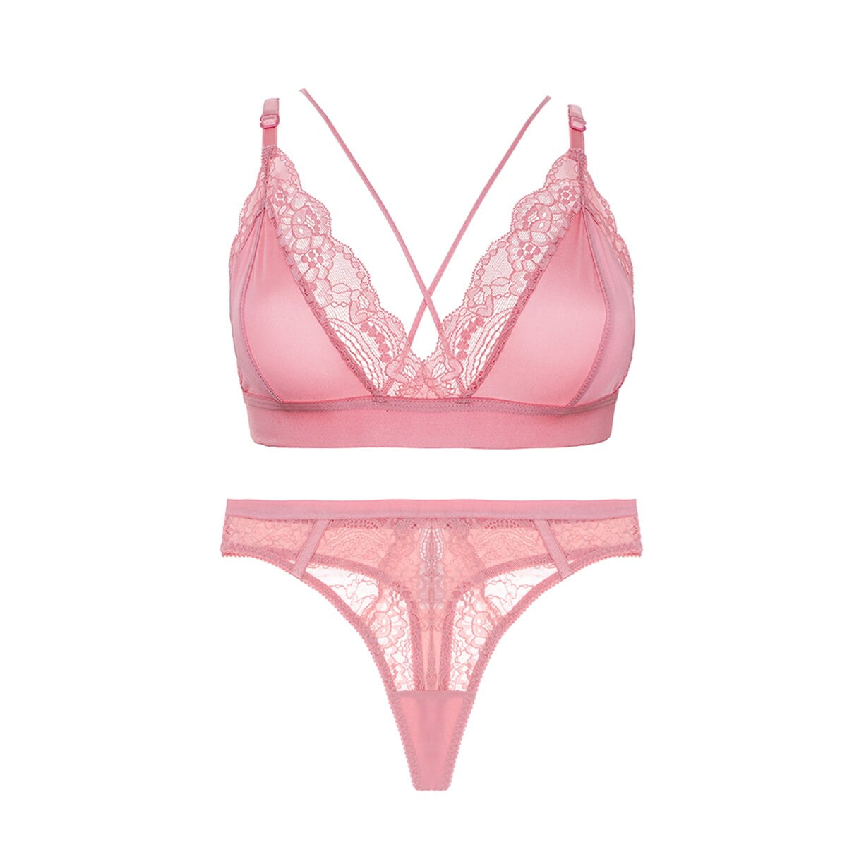 Varsbaby Women S Wirefree Bra And Lace Thongs Sexy Lingerie Set Walmart