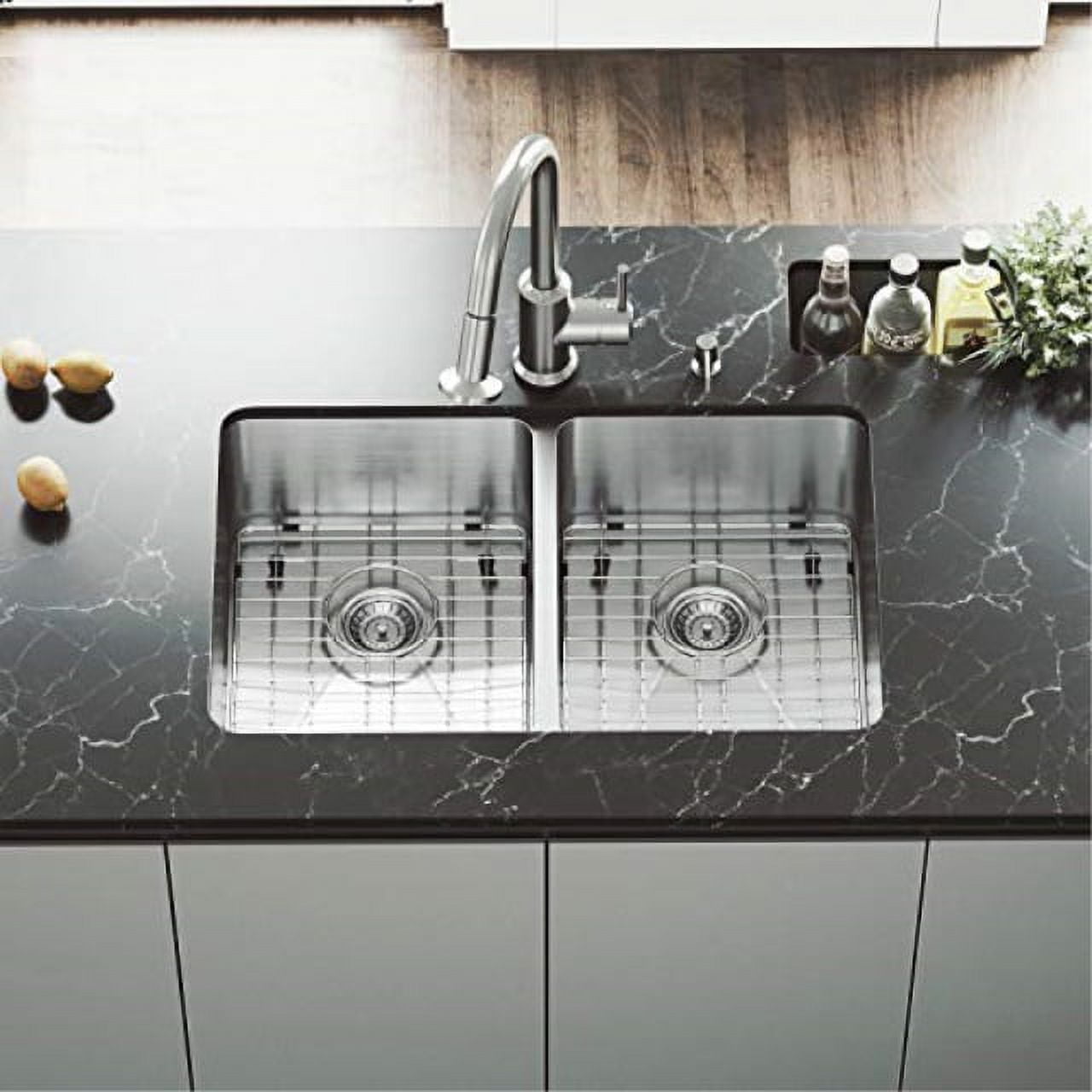 Vigo All In One 29 Undermount Stainless Steel Double Bowl Kitchen Sink