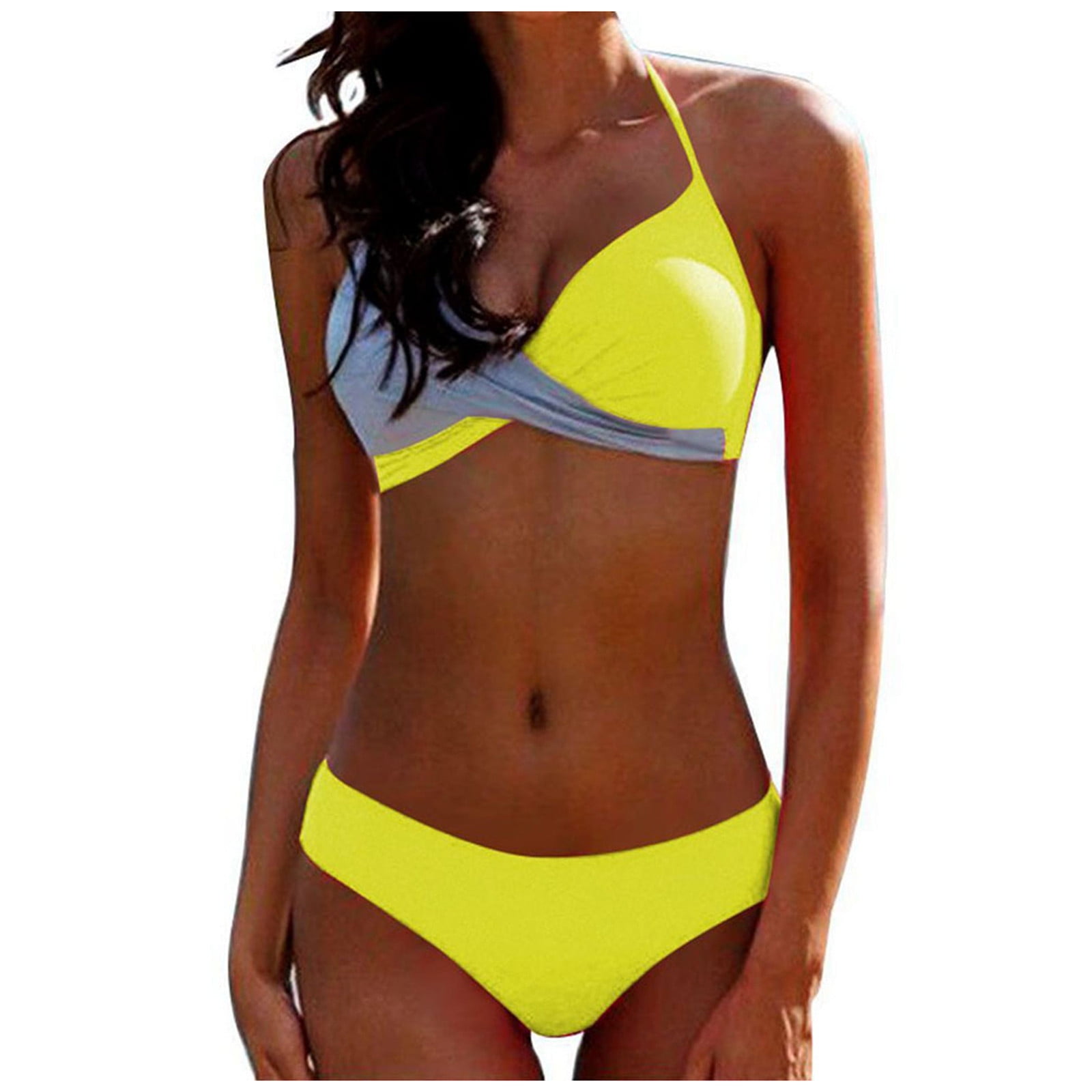 Viikei Womens Sexy Bikini Set Splicing Swimsuits Trendy Plus Size Loose
