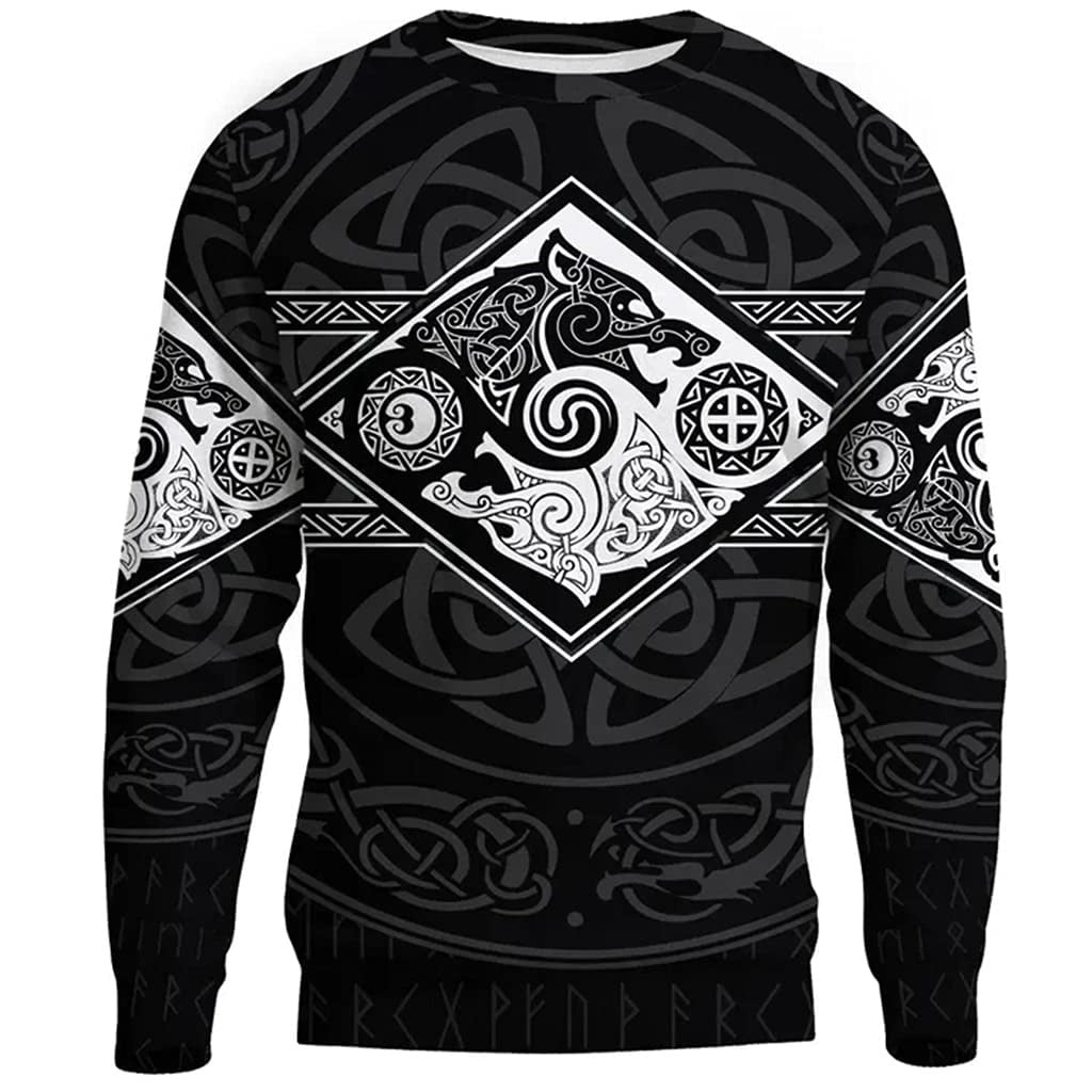 Viking Sweatshirt Wolves Skoll And Hati Unisex D Print Celtic Knot