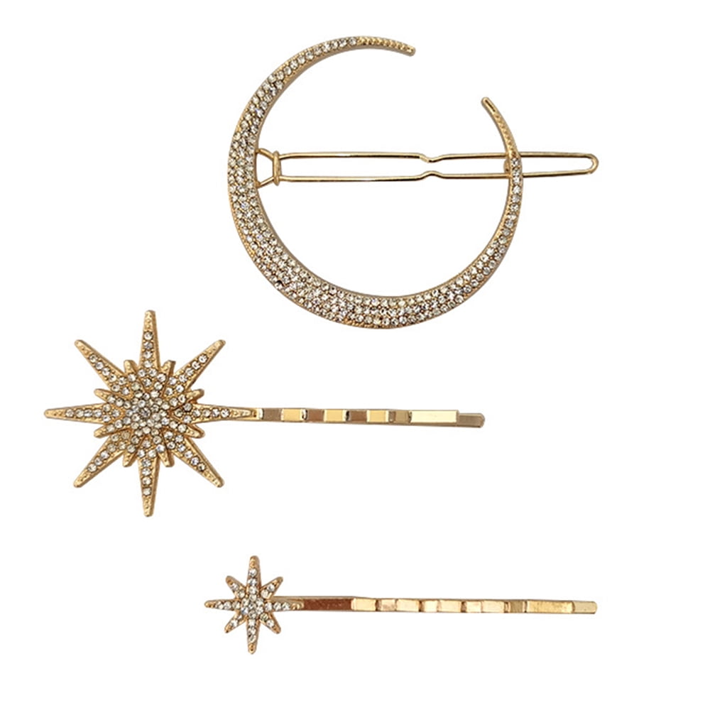 Vintage Moon Snowflake Star Hair Clip Women Alloy Hairpin Side Clip