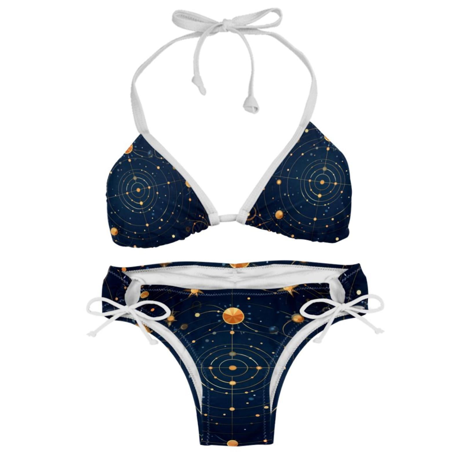 Virgo Constellation Adjustable Strap Detachable Sponge Bikini Set Two