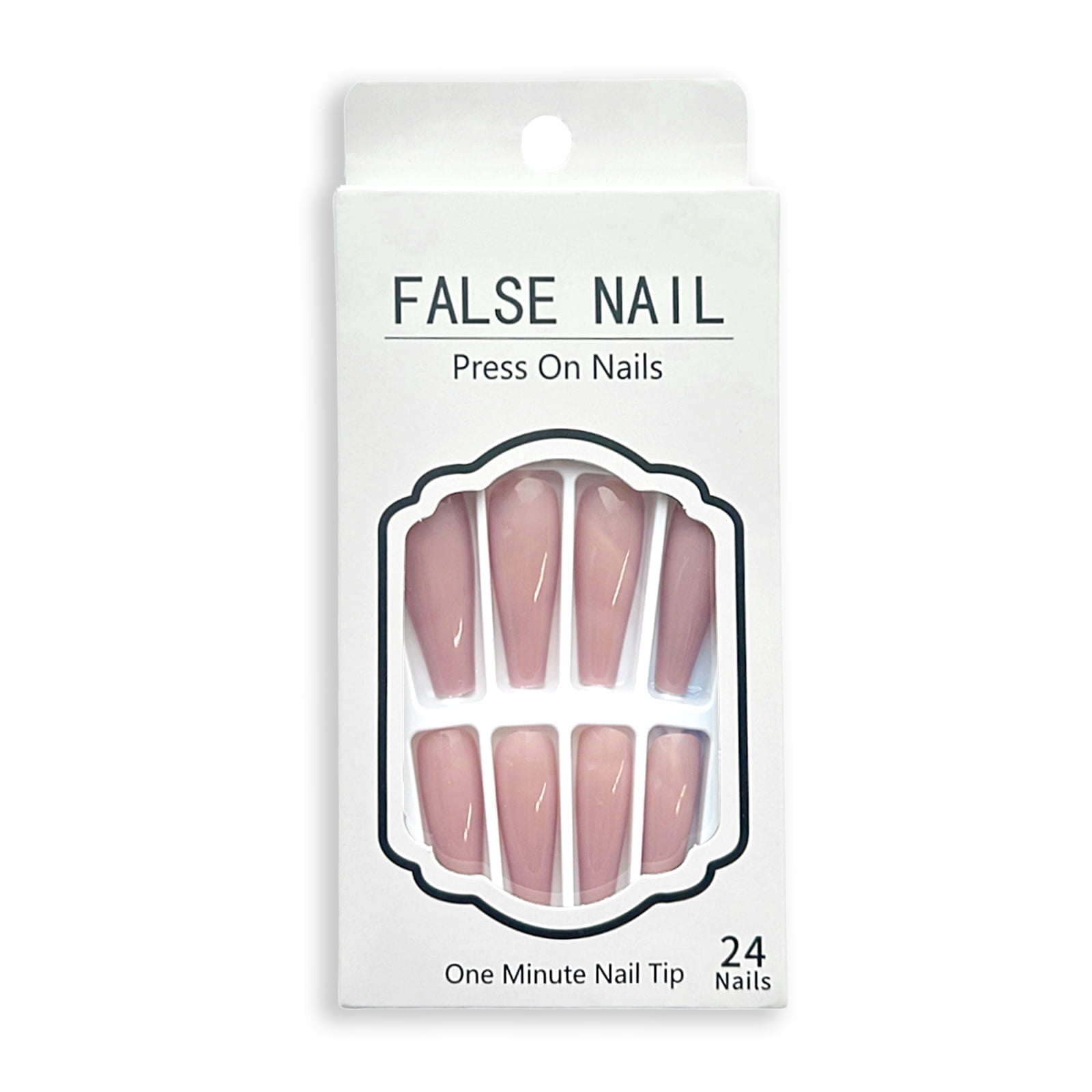 Wegore Daily Press On Nail Solid Nude Pink Nude Pink Long Coffin