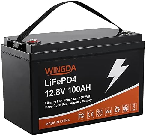 WINGDA LiFePO4 Battery 100Ah 12V Deep Cycle Lithium Batteries With