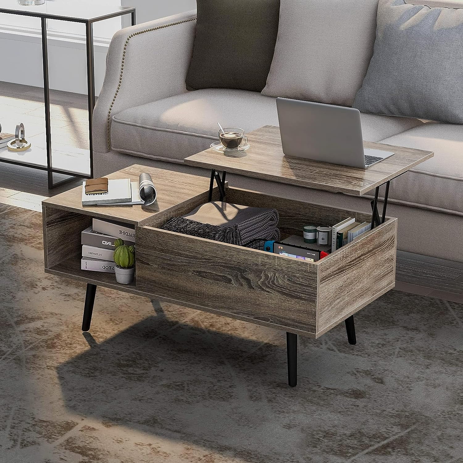 Wlive Lift Top Coffee Table For Living Room Wood Coffee Tables For