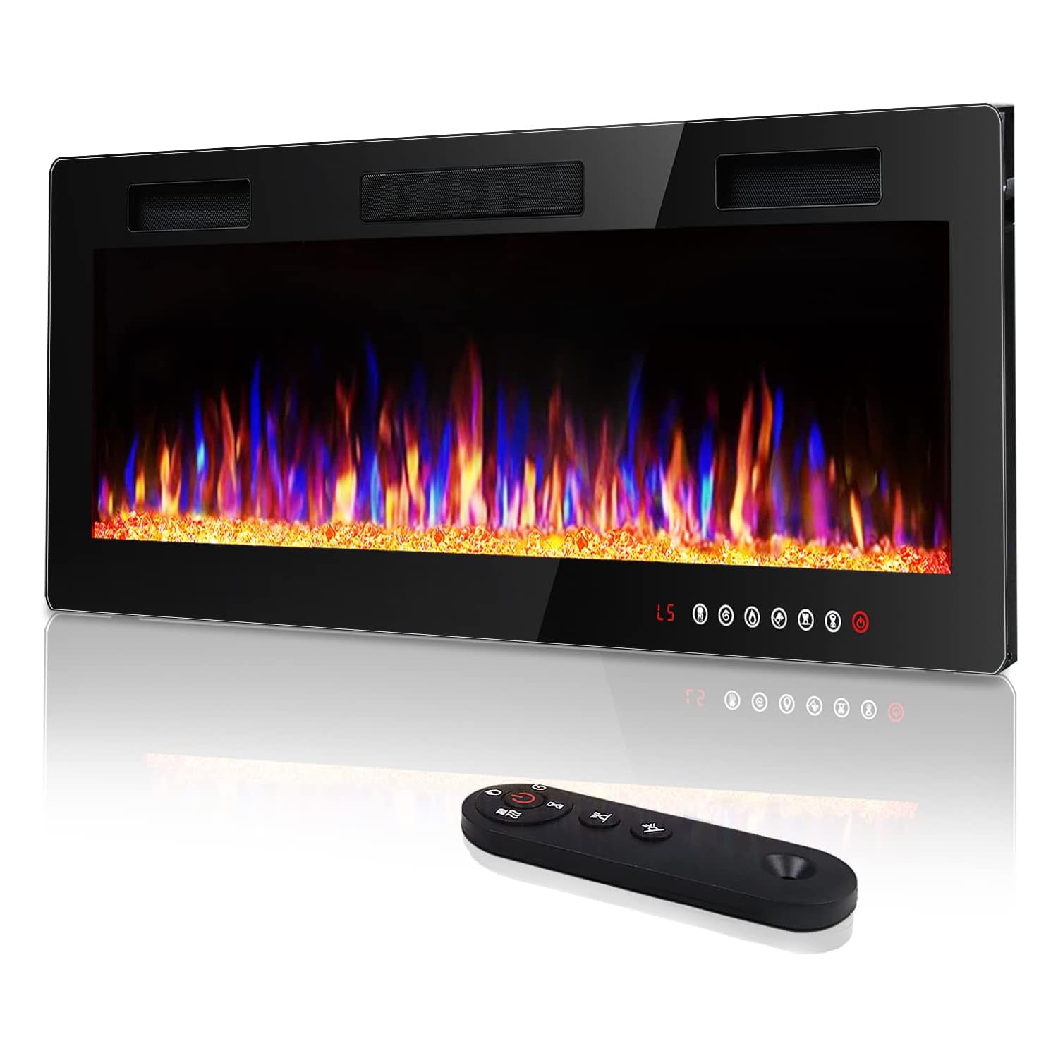 Waleaf 42 Inch Electric Fireplace Wall Mounted RecessedFireplace