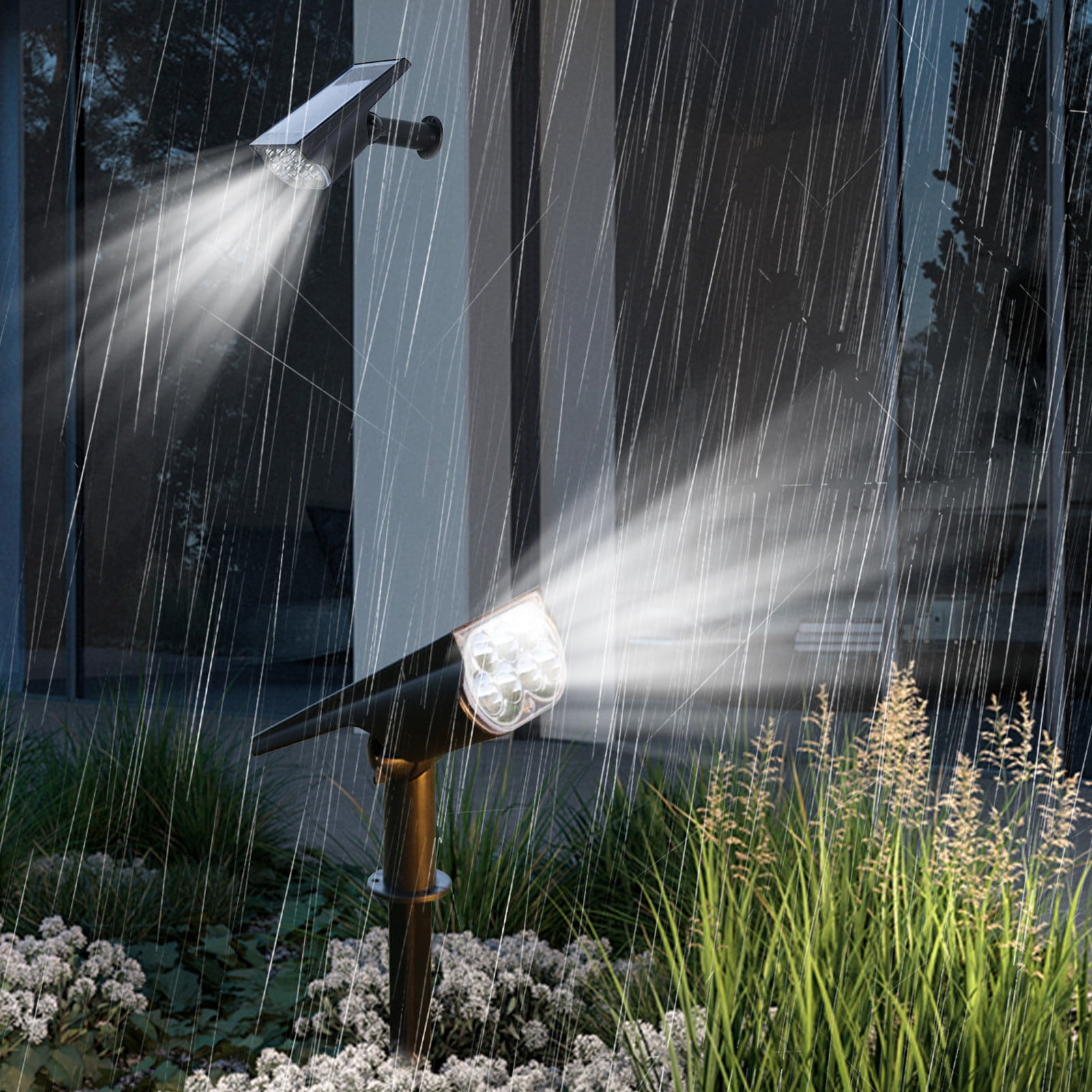 Wanfds Solar Spot Lights Outdoor Pack Adjustable Ip Waterproof