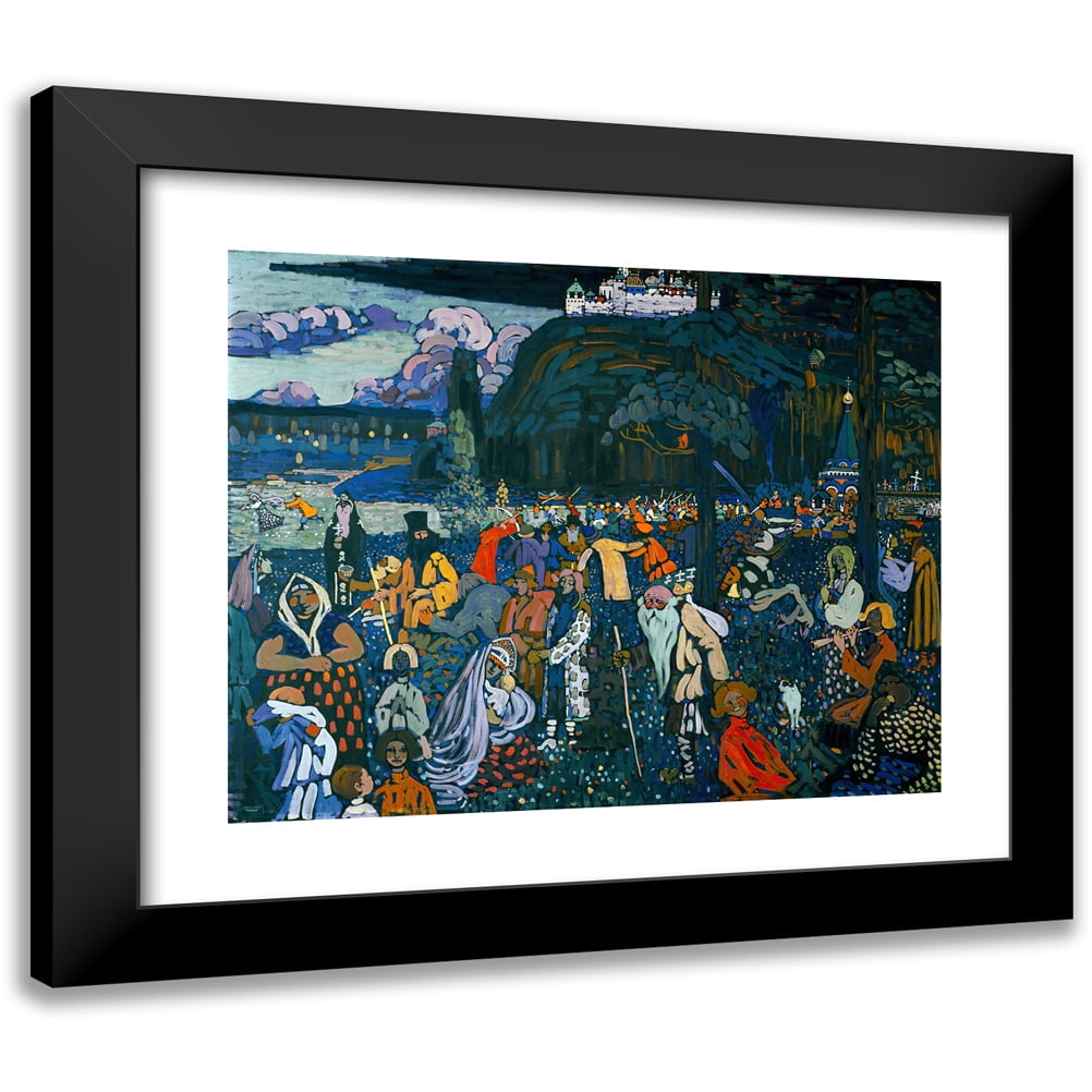 Wassily Kandinsky 14x12 Black Modern Framed Museum Art Print Titled