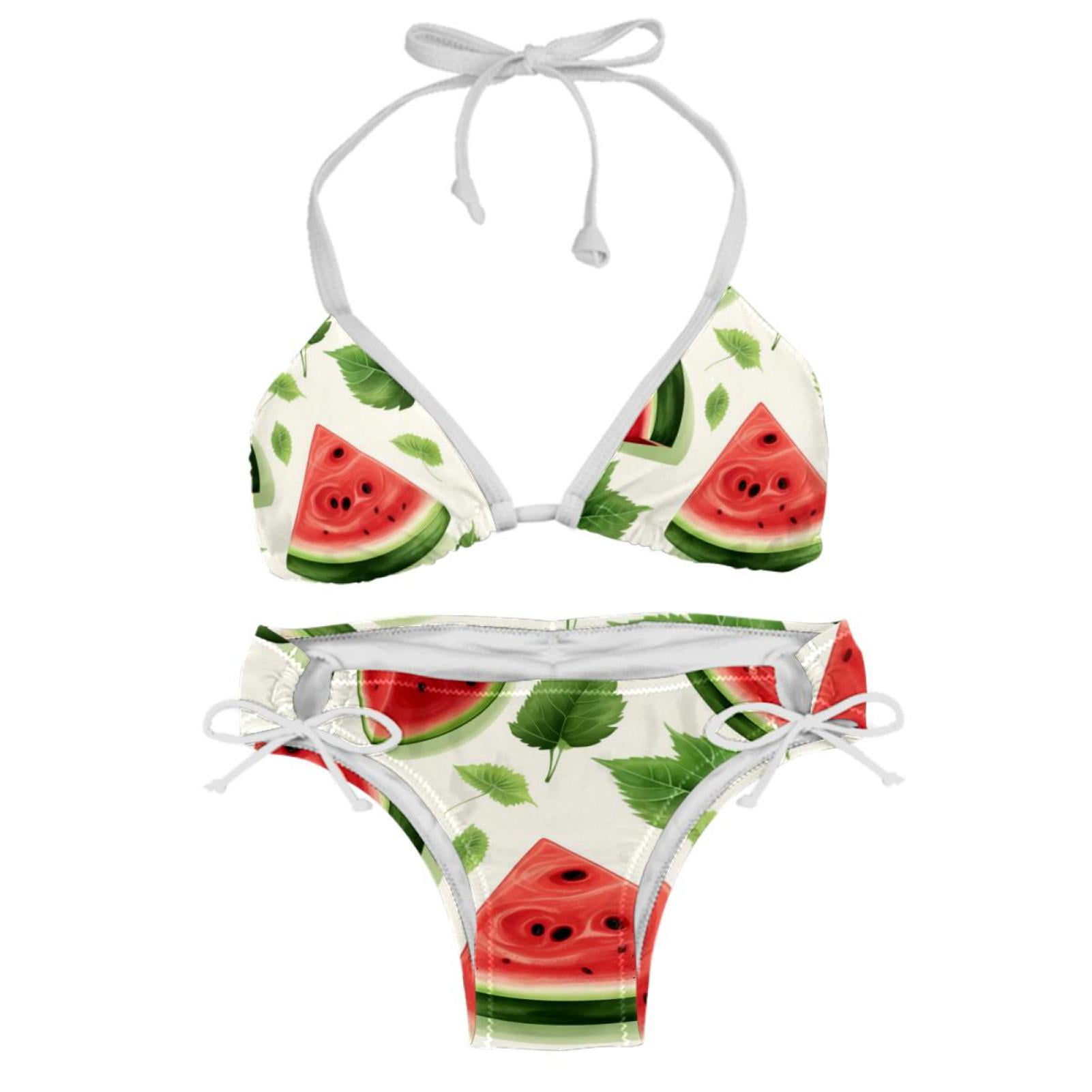 Watermelon Detachable Sponge Adjustable Strap Bikini Set Two Pack