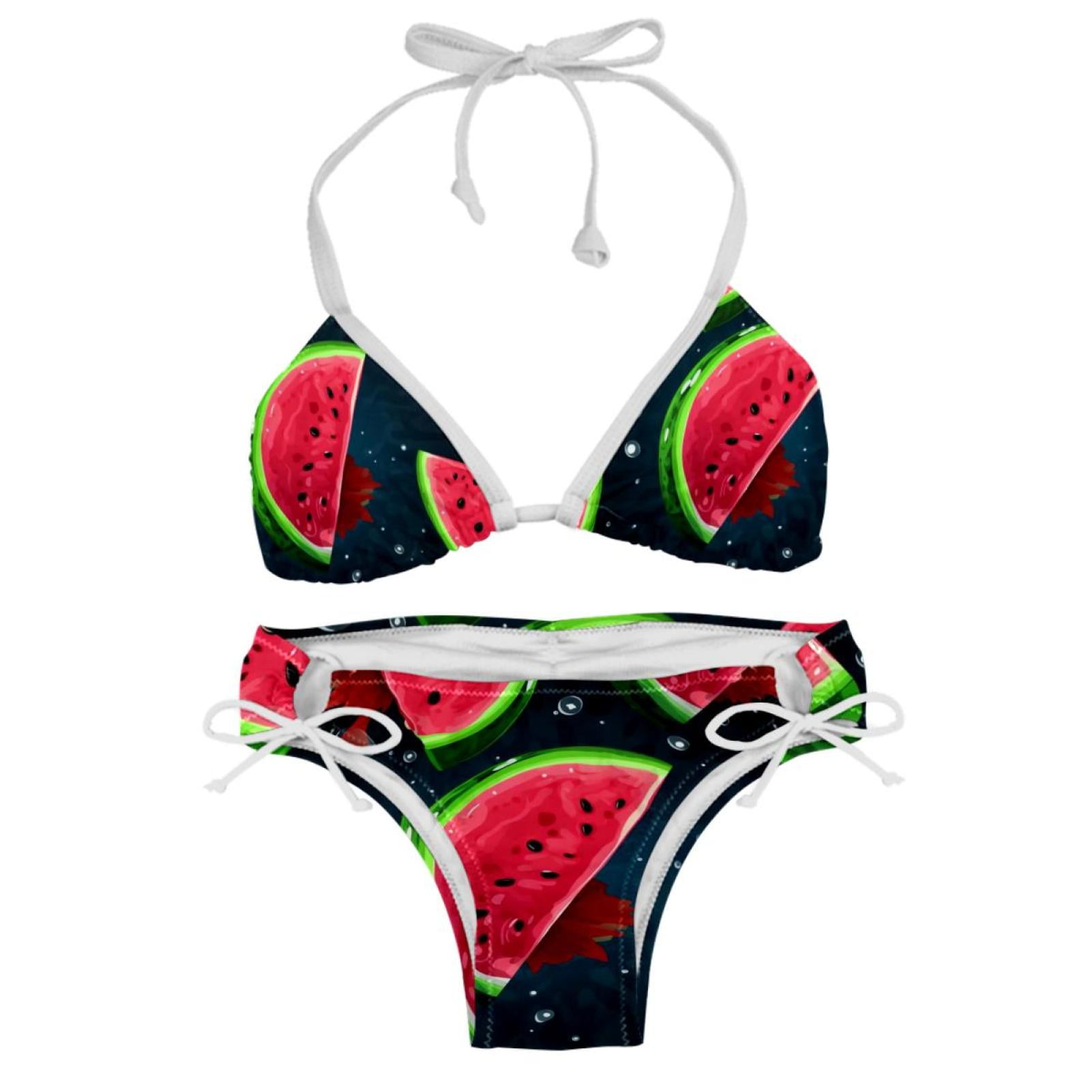 Watermelon Detachable Sponge Adjustable Strap Bikini Set Two Pack For Various Scenes Walmart