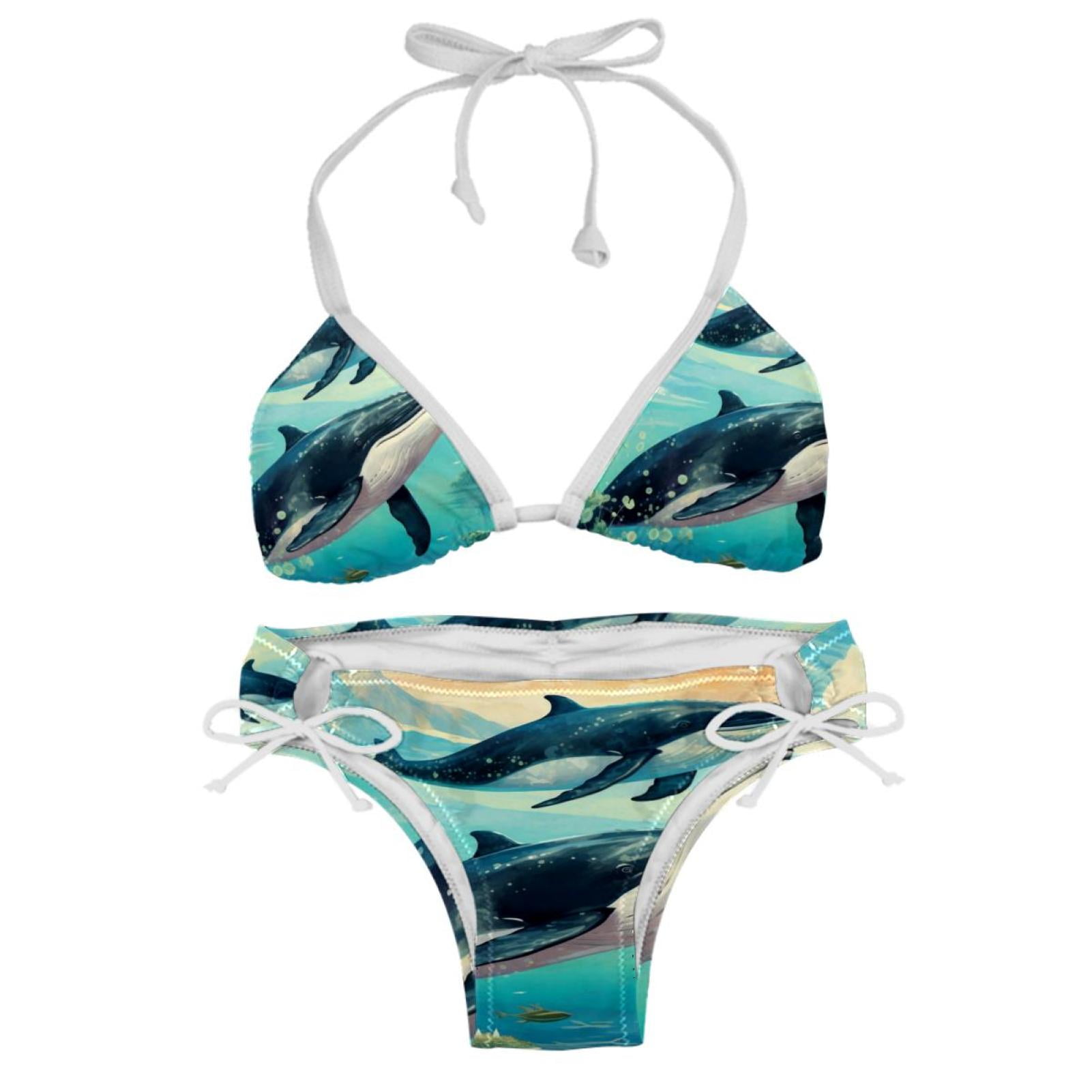 Whale Swimming Suit Bikini Set Bikinis Detachable Sponge Adjustable