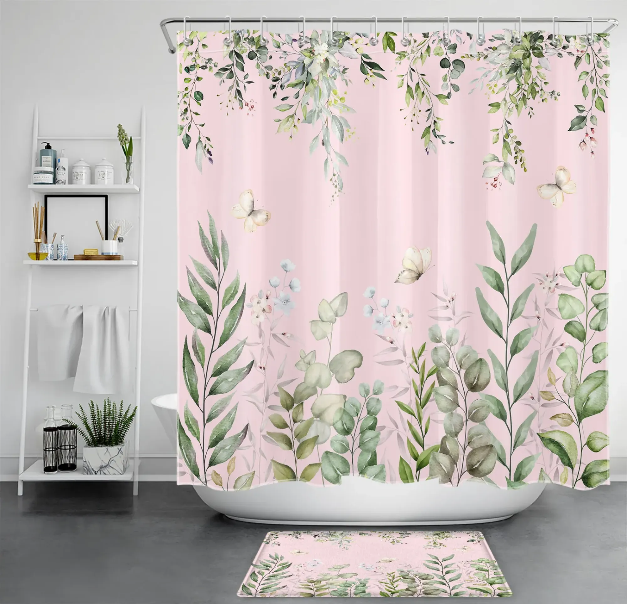 Whimsical Fall Delight Butterfly Dance And Floral Bloom Shower Curtain