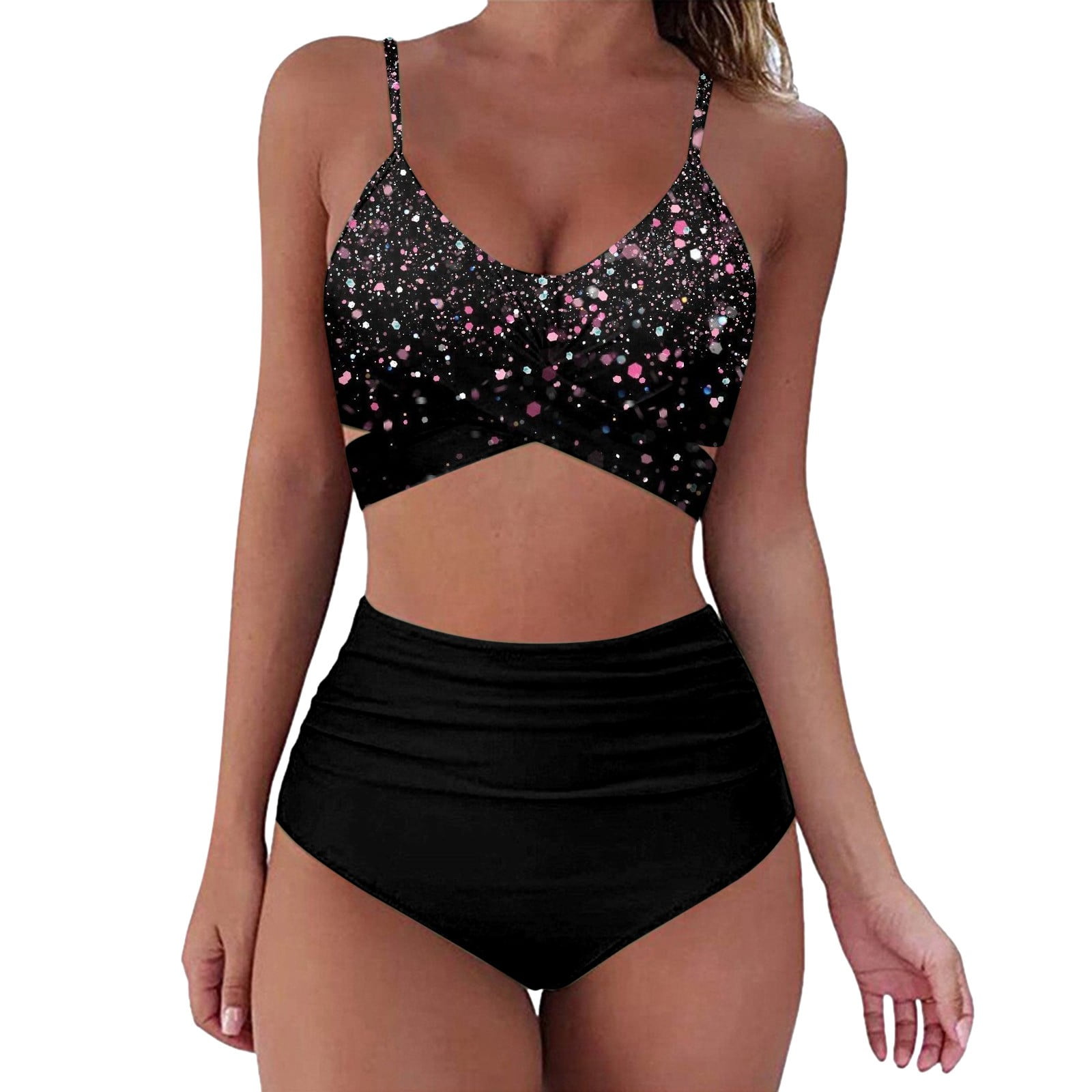 Women Print Bikini Set Push Up Bathing Fashion Swimwear High Waist