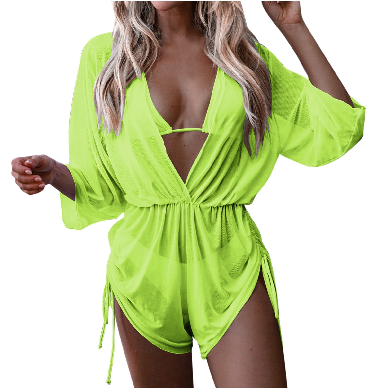 Women S Halter Triangle Bikini Ribbed String Smocked Swimwear Cheeky