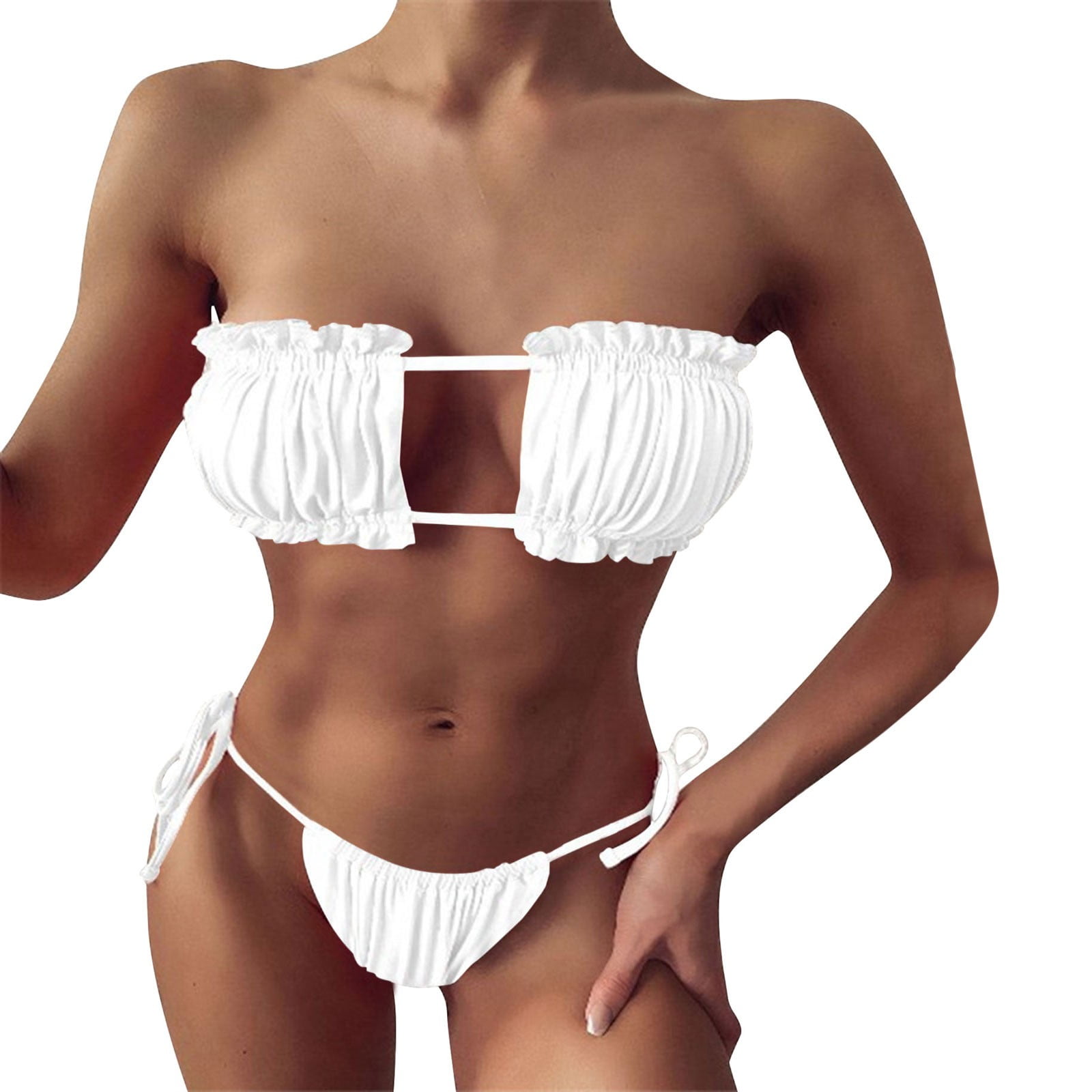 Womens Bikinis Women S Sexy Pleated Hollowed Out Bikini Bikini Tie Up