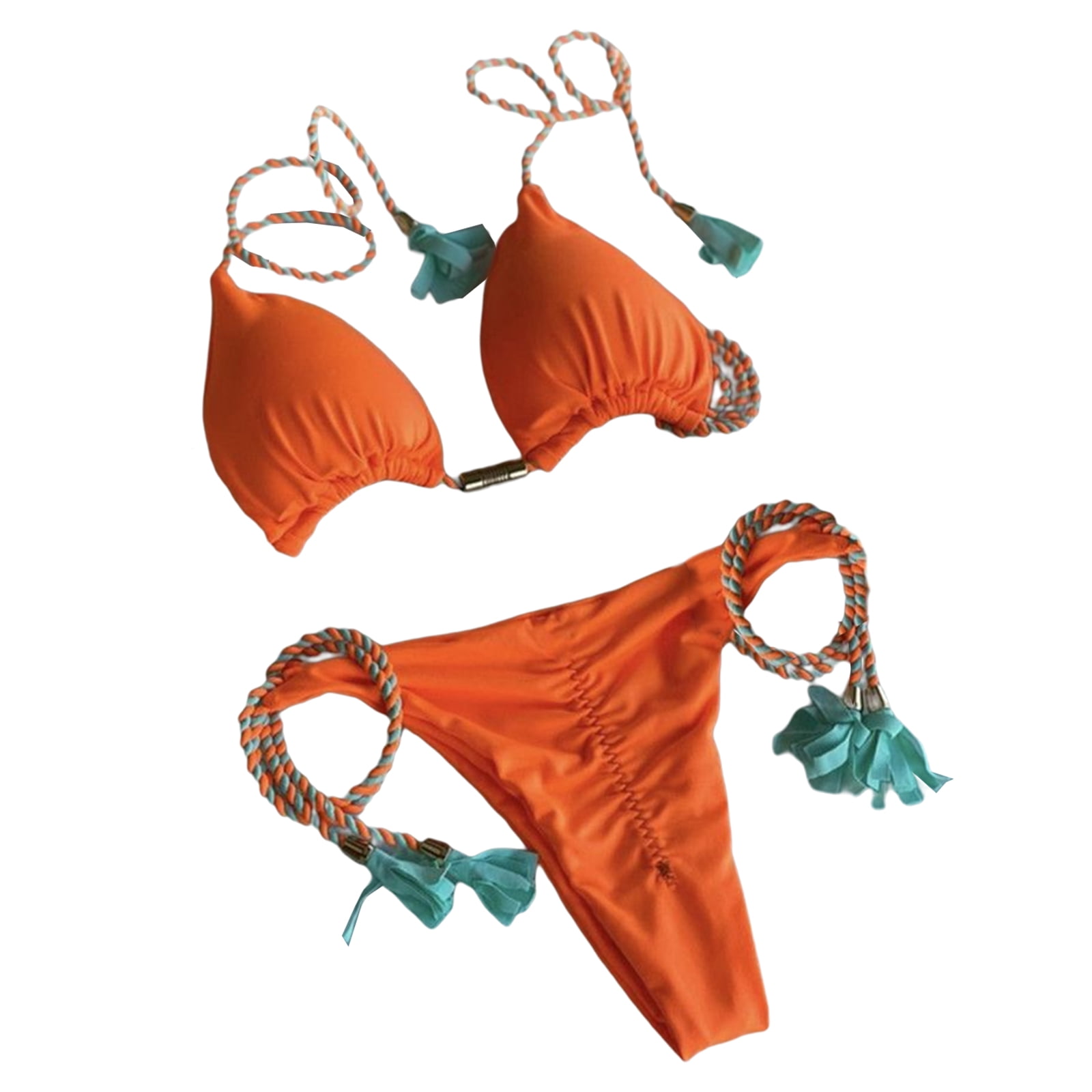 Womens Halter Side String Bikini Set Swimsuit Cheeky Swimwear Two