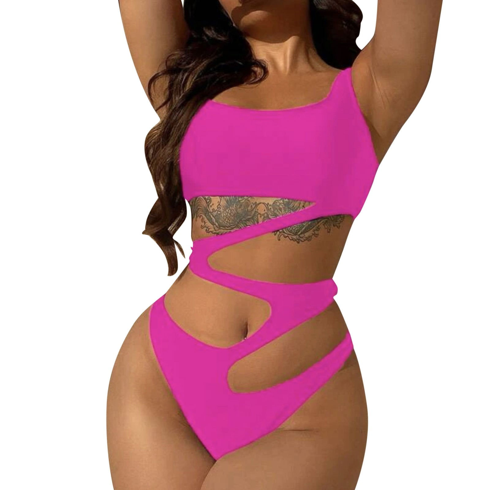 Womens One Piece Swimsuits New Sexy Bikini Bikini Solid Color Hollow