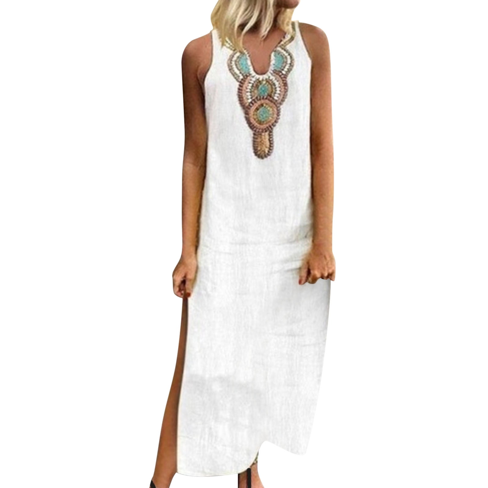 XLZWNU Womens Dresses Boho Dresses For Women 2024 White Dress Women