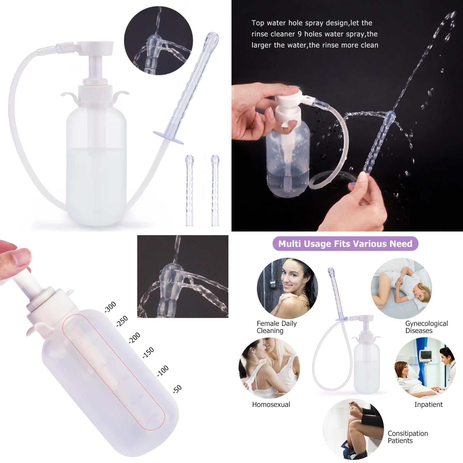 XOCHNGH Vaginal Clearner Anal Douche Enema Tool Reusable Medical Vagina