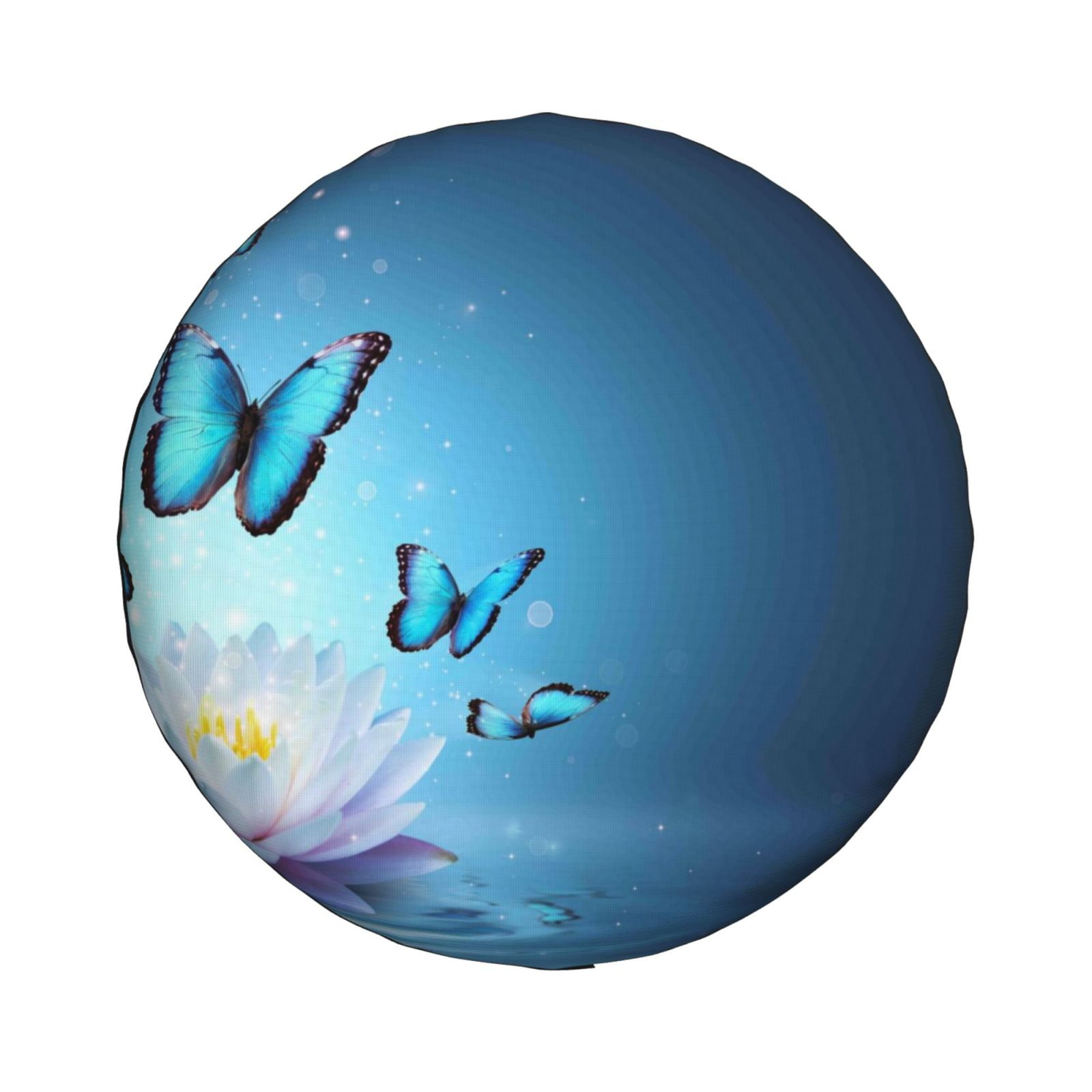 Xecao Butterflies And Waterlily In Water For Tire Covers Waterproof