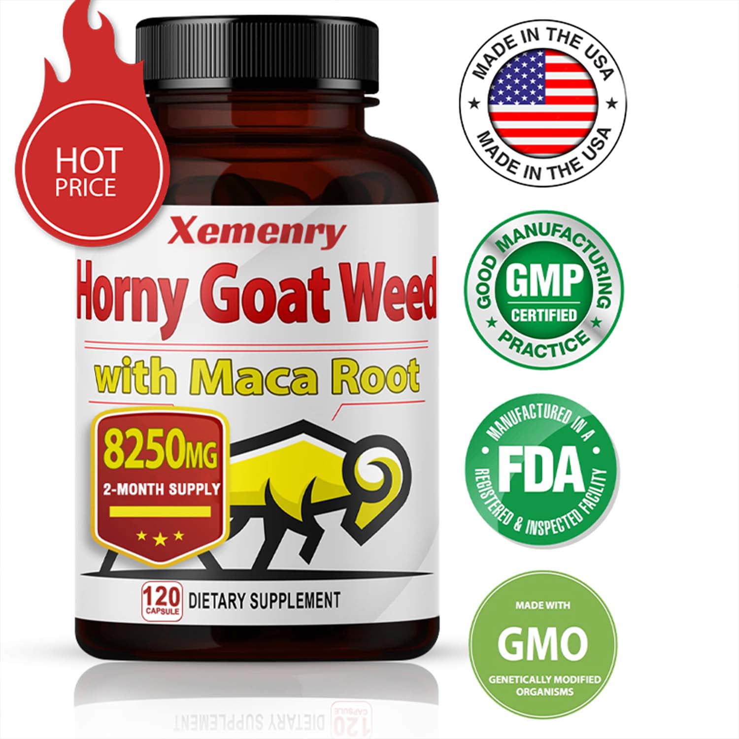 Xemenry Horny Goat Weed Enhance Energy With Tongkat Ali Maca