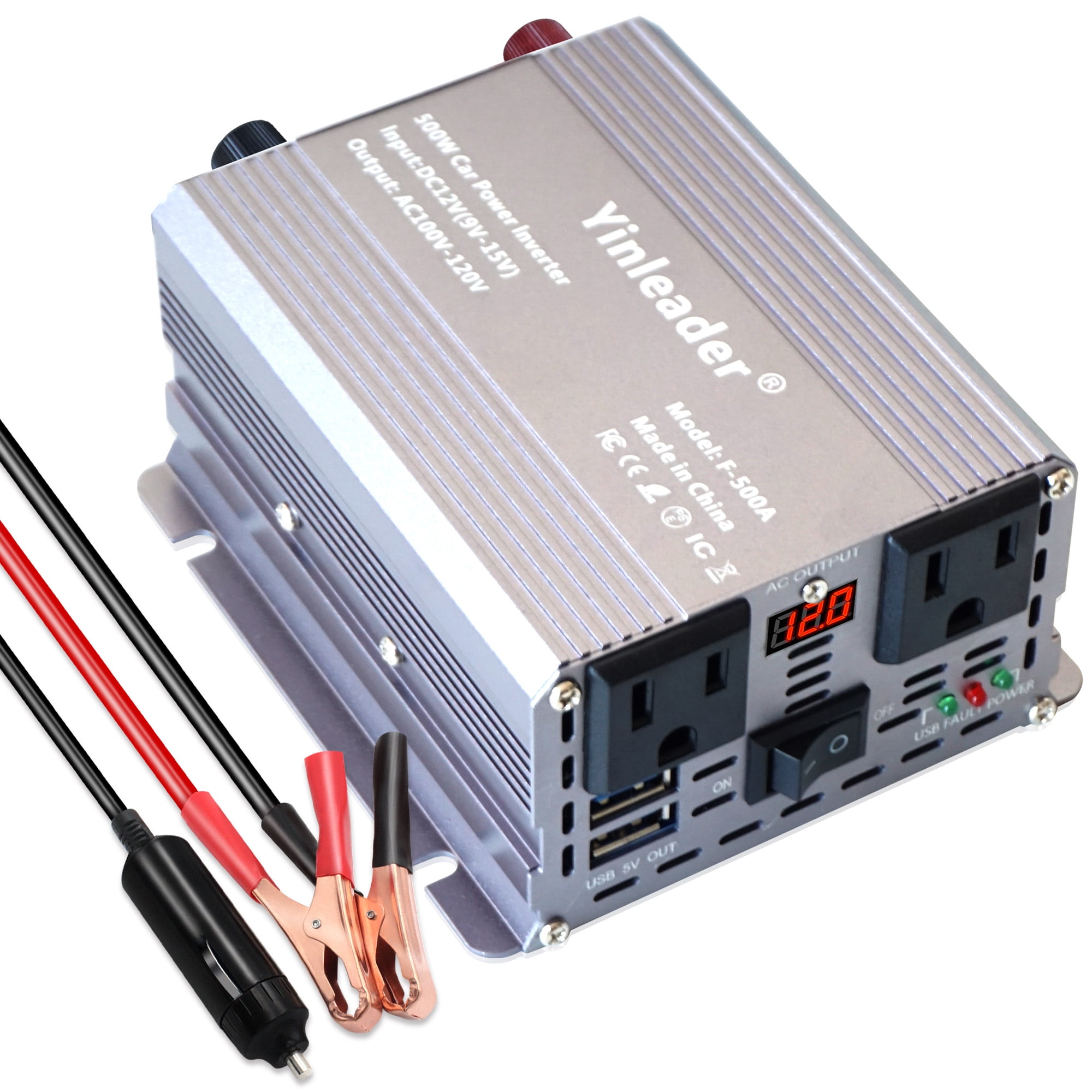 Yinleader Power Inverter For Car W Inverter V To V With Us