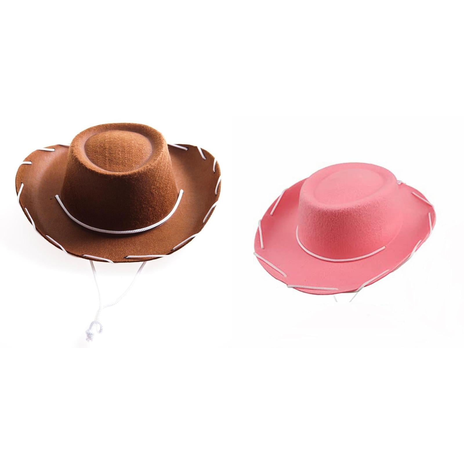 ZHIZAIHU 2PCS Western Cowboy Hats For Women Classic Solid Color Wide