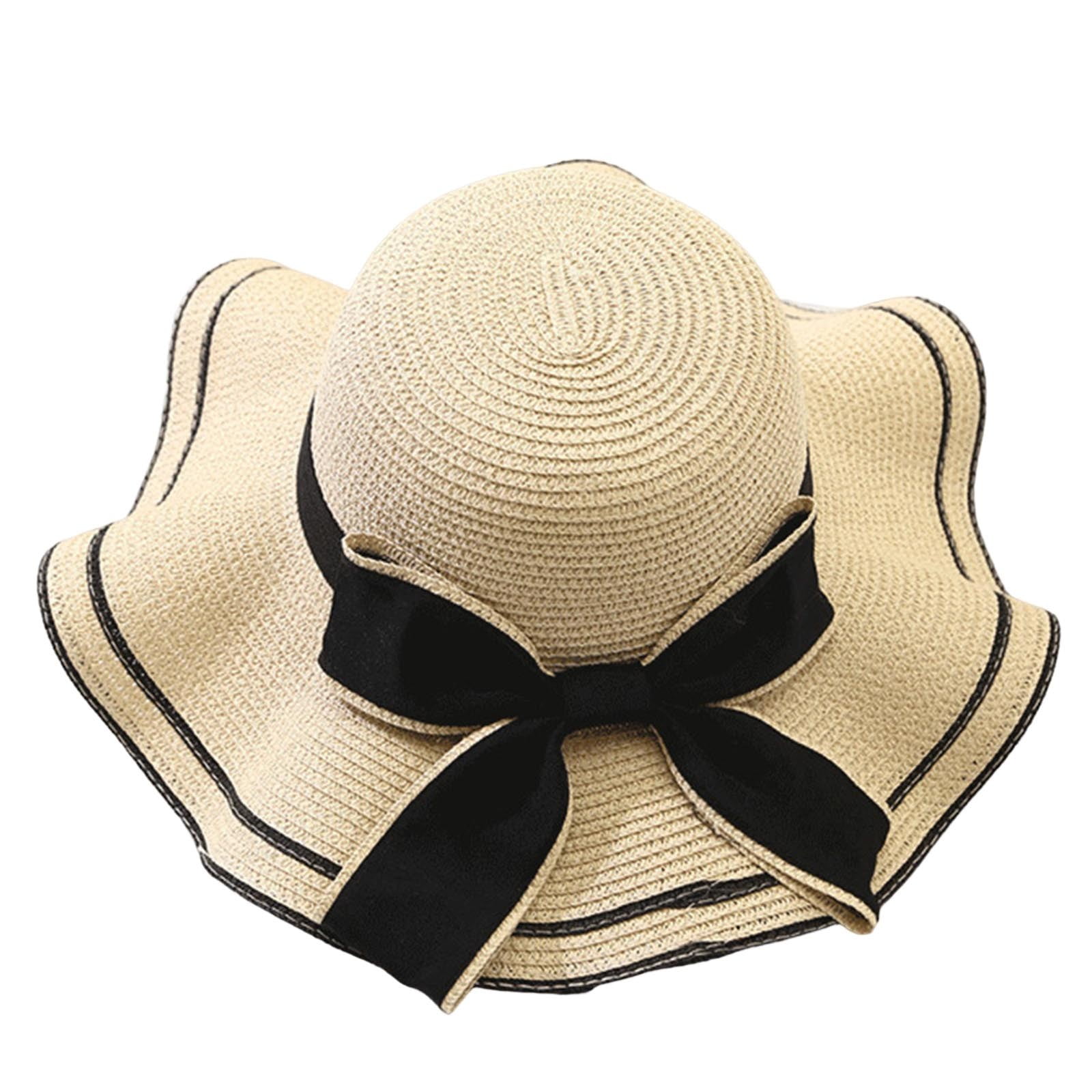 Zhizaihu Solid Color Sun Straw Hat Sun Hats For Women Packable Summer