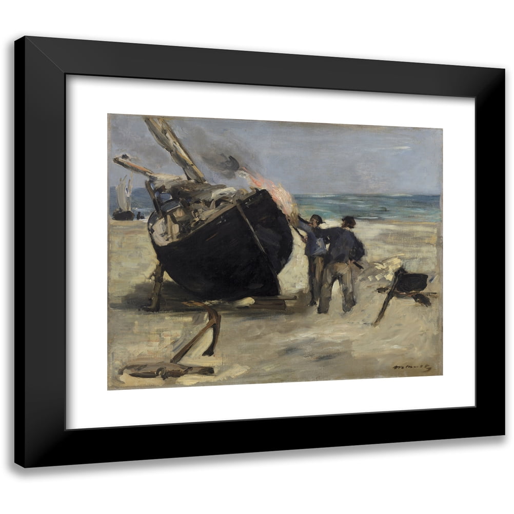 Douard Manet X Black Modern Framed Museum Art Print Titled