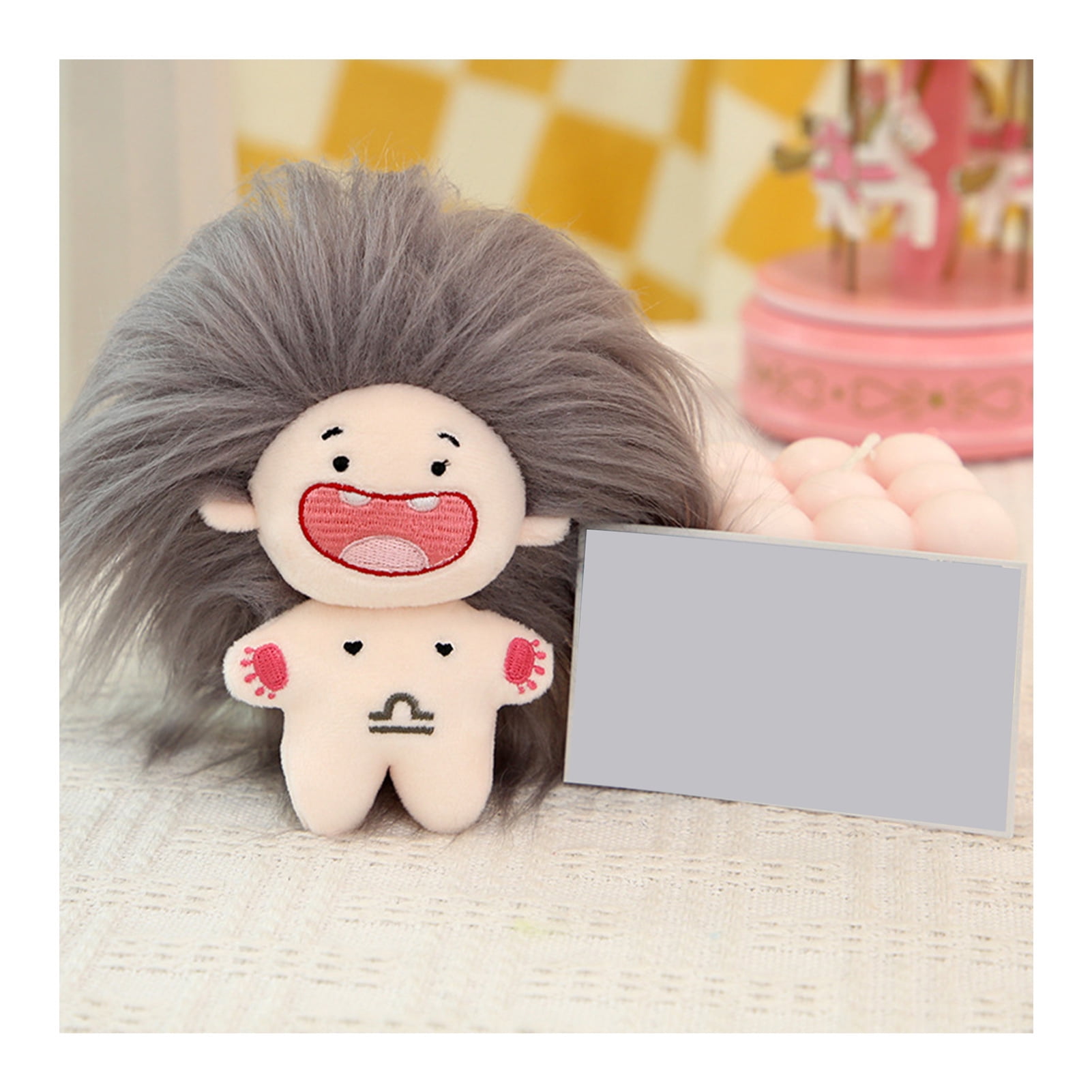 Greenhome 11cm Naked Doll Toy Colorful Fluffy Hair Deciduous Teeth 12