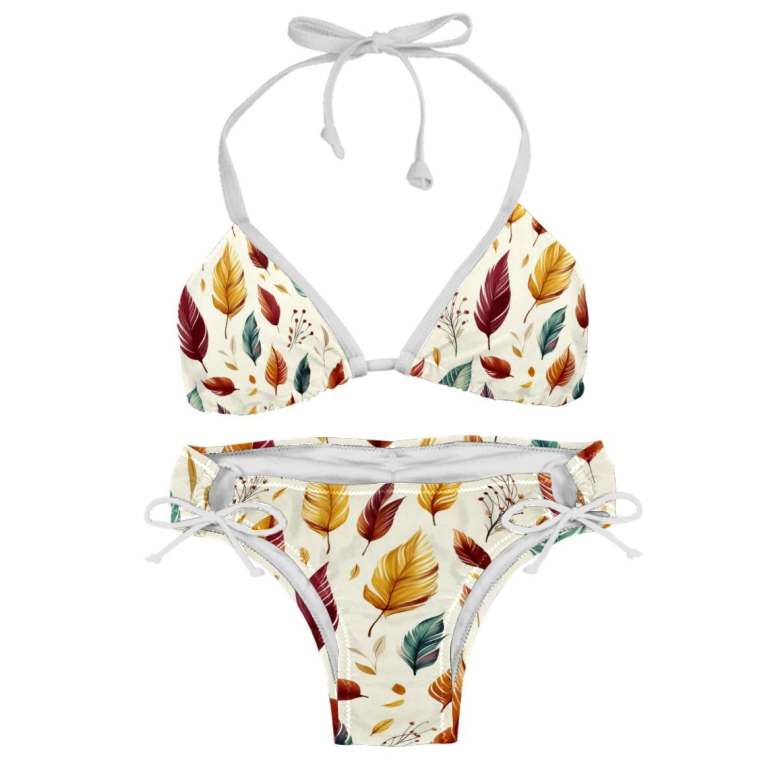 Hanksgiving Leaves Detachable Sponge Adjustable Strap Bikini Set