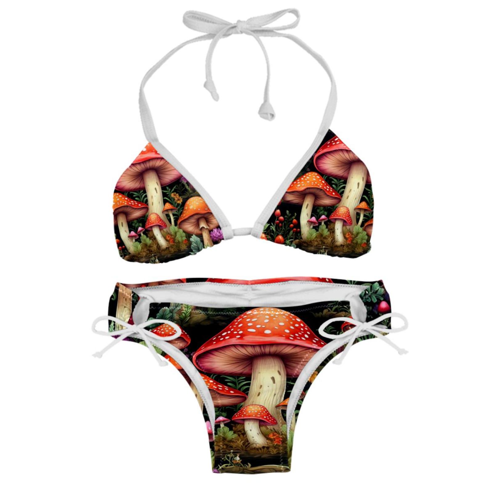 Mushroom Chic Bikini Set With Detachable Sponge Adjustable Strap