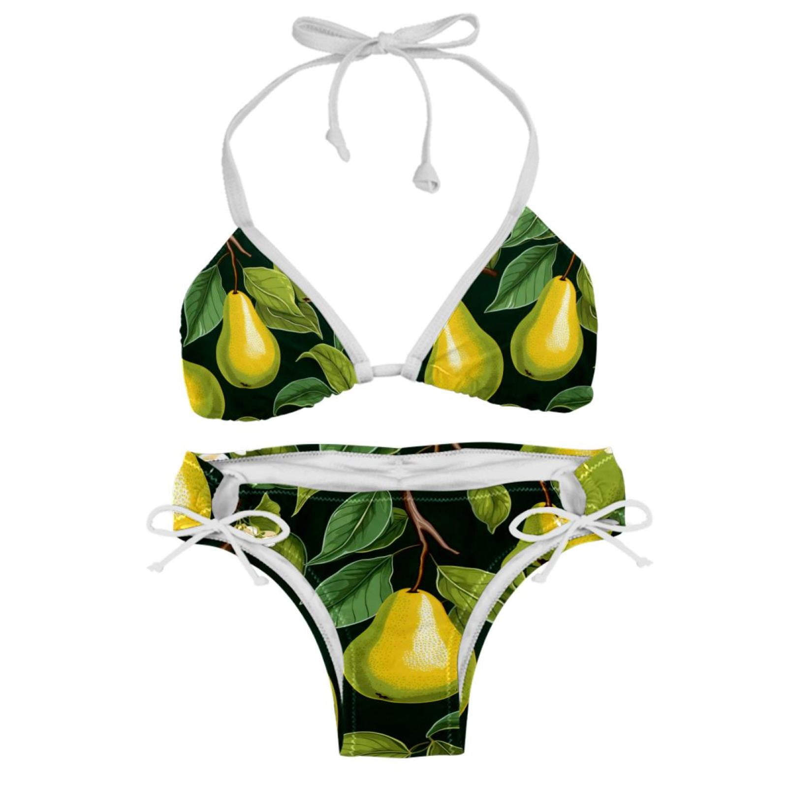Pear Detachable Sponge Adjustable Strap Bikini Set Two Pack Great For