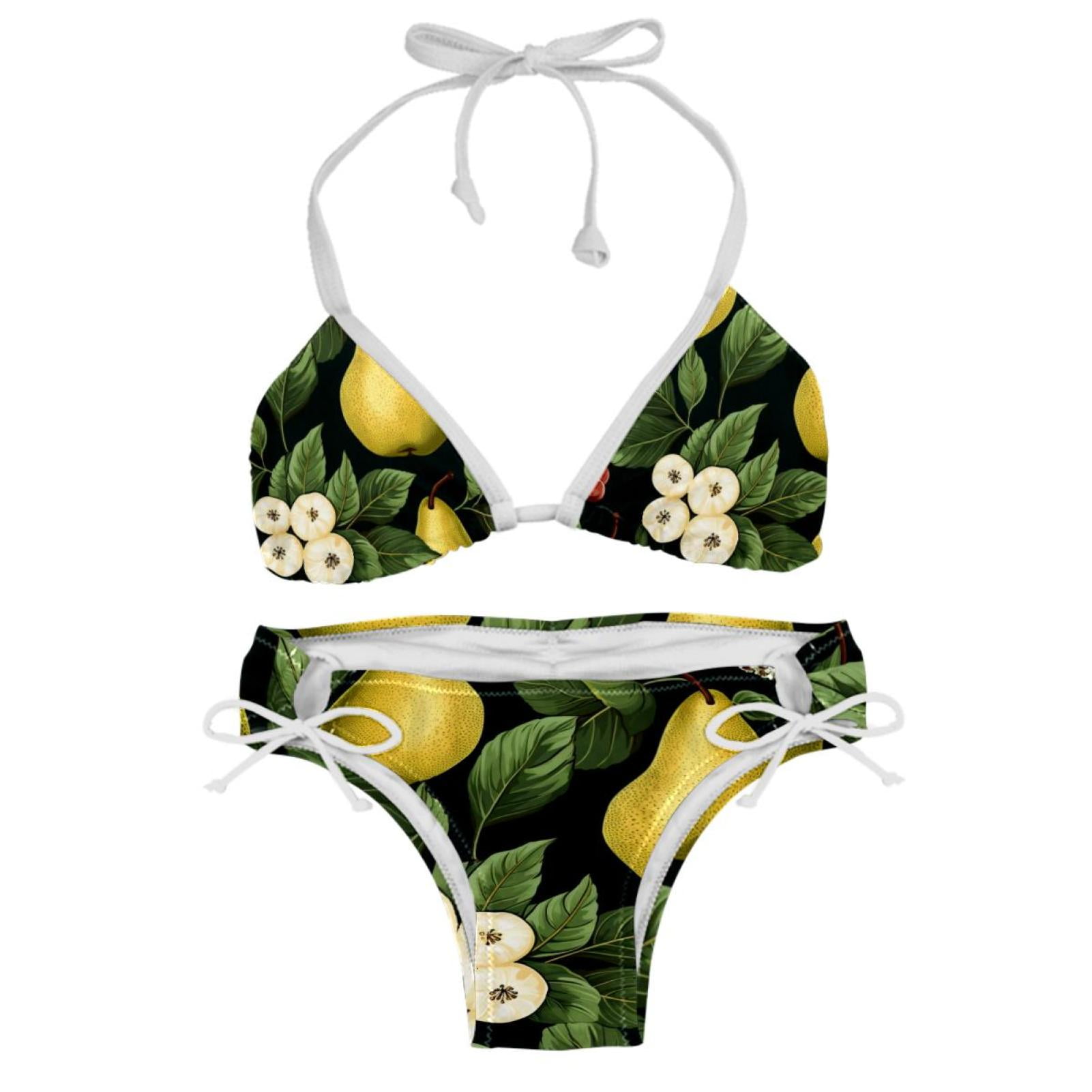 Pear Detachable Sponge Adjustable Strap Bikini Set Two Pack Swimsuit
