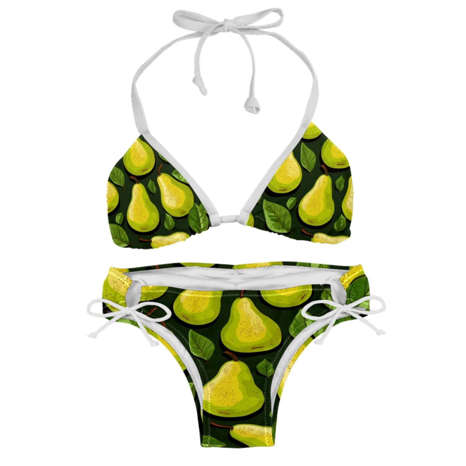 Pear Detachable Sponge Adjustable Strap Bikini Set Two Pack
