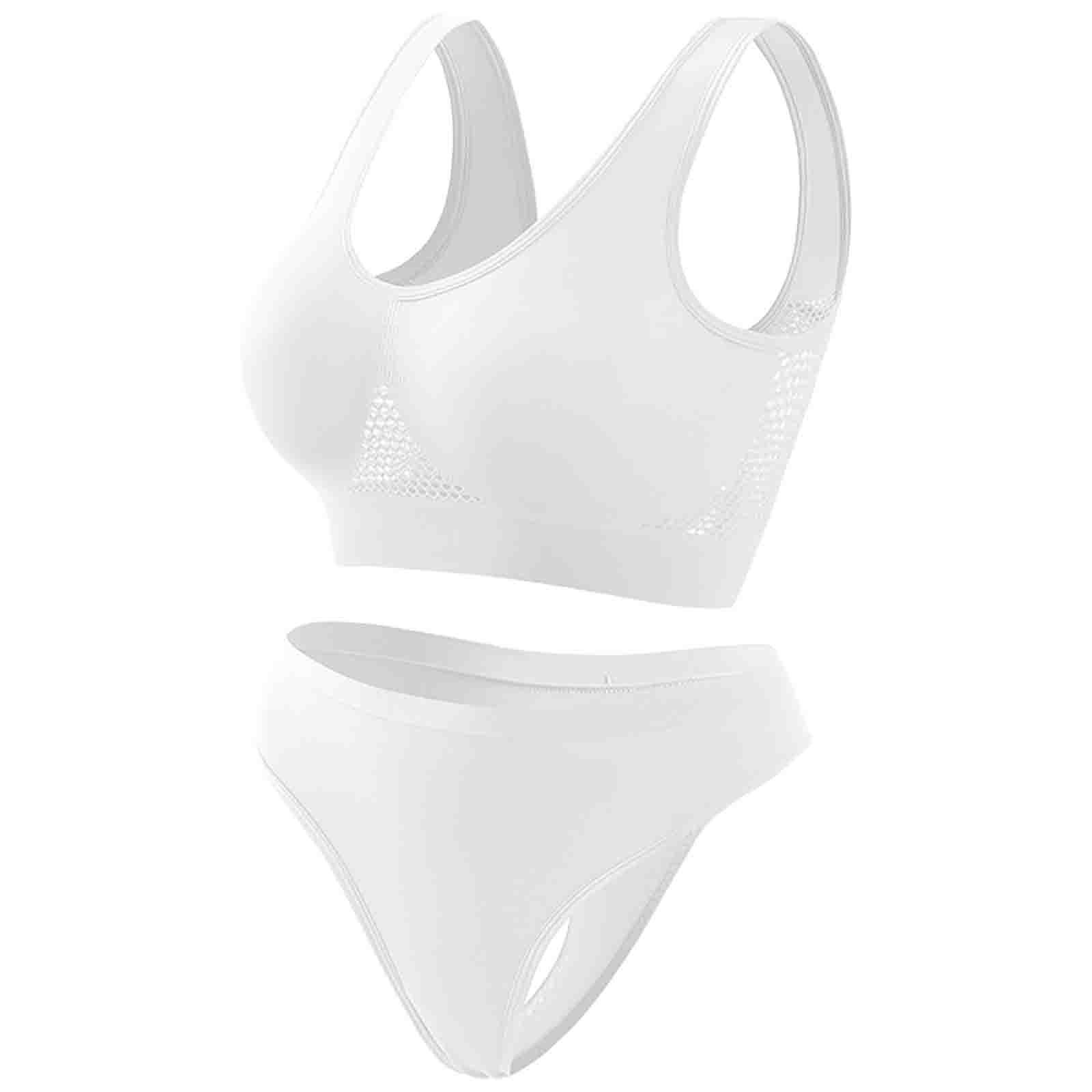 Qolati Womens Athletic Lingerie Set Sport Bra And Panty Set Wirefree