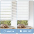 thumbnail image 6 of Keego Cordless Zebra Blinds for Windows 85% Blackout Shades Dual Layer Roller Shades for Home Bedroom Office (White Color, 52"W x 66"H, 6 of 9