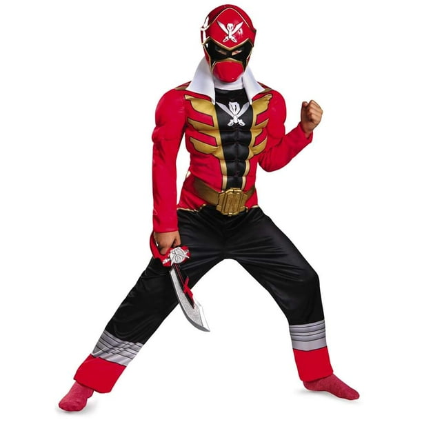 Disguise Saban Super MegaForce Power Rangers Red Ranger Classic Muscle Boys Costume, Medium/7-8